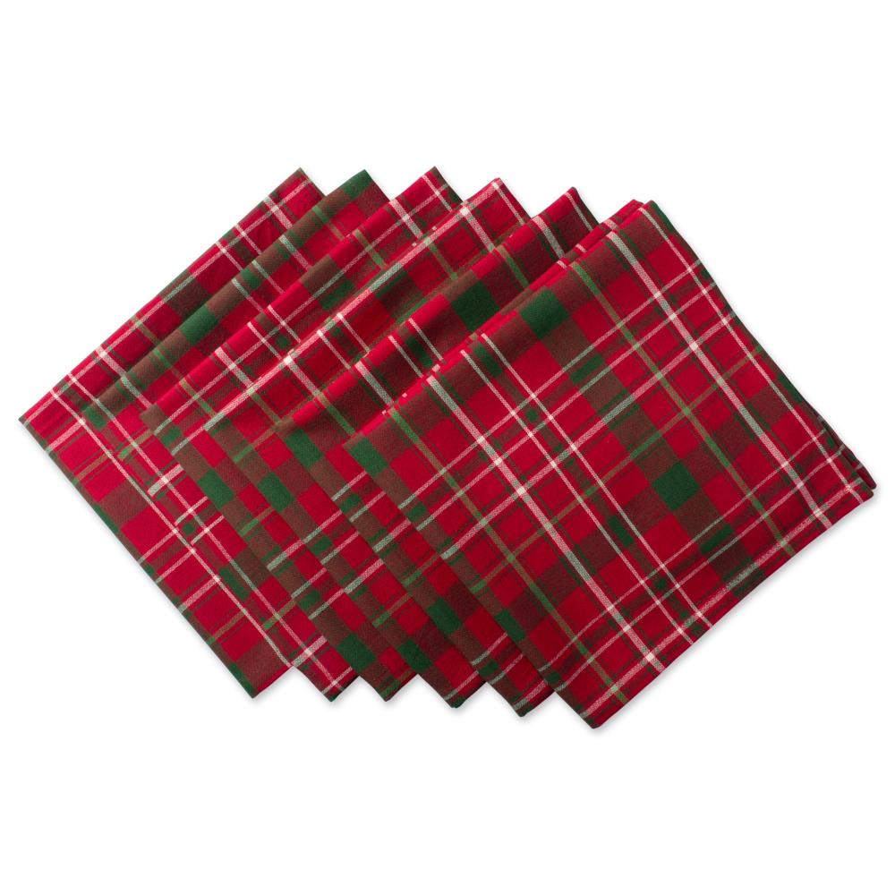 Red/White Gingham Napkins, 6-pack, 100% Cotton