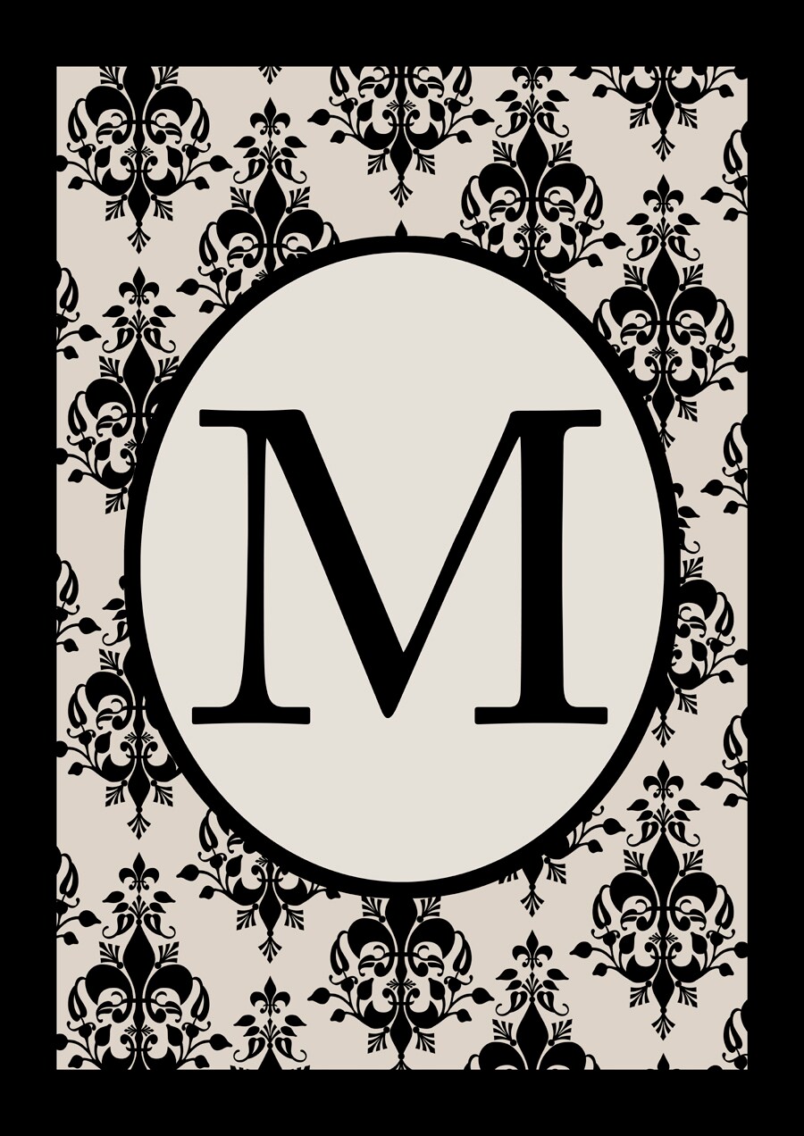 Rain or Shine 27-1961-01 1.04-ft W x 1.5-ft H Monogram Garden flag