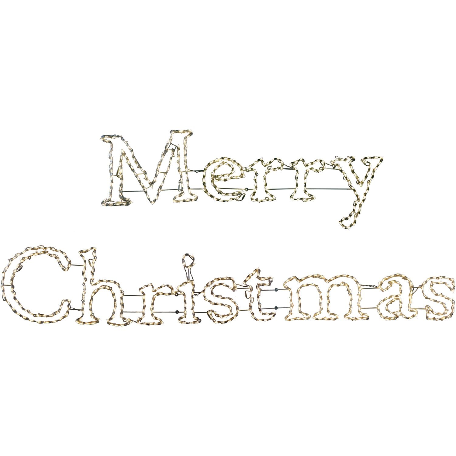 Fraser Hill Farm FFCHLED240-MC0-WT 24-Inches Hanging Merry Christmas Light with White LED Lights