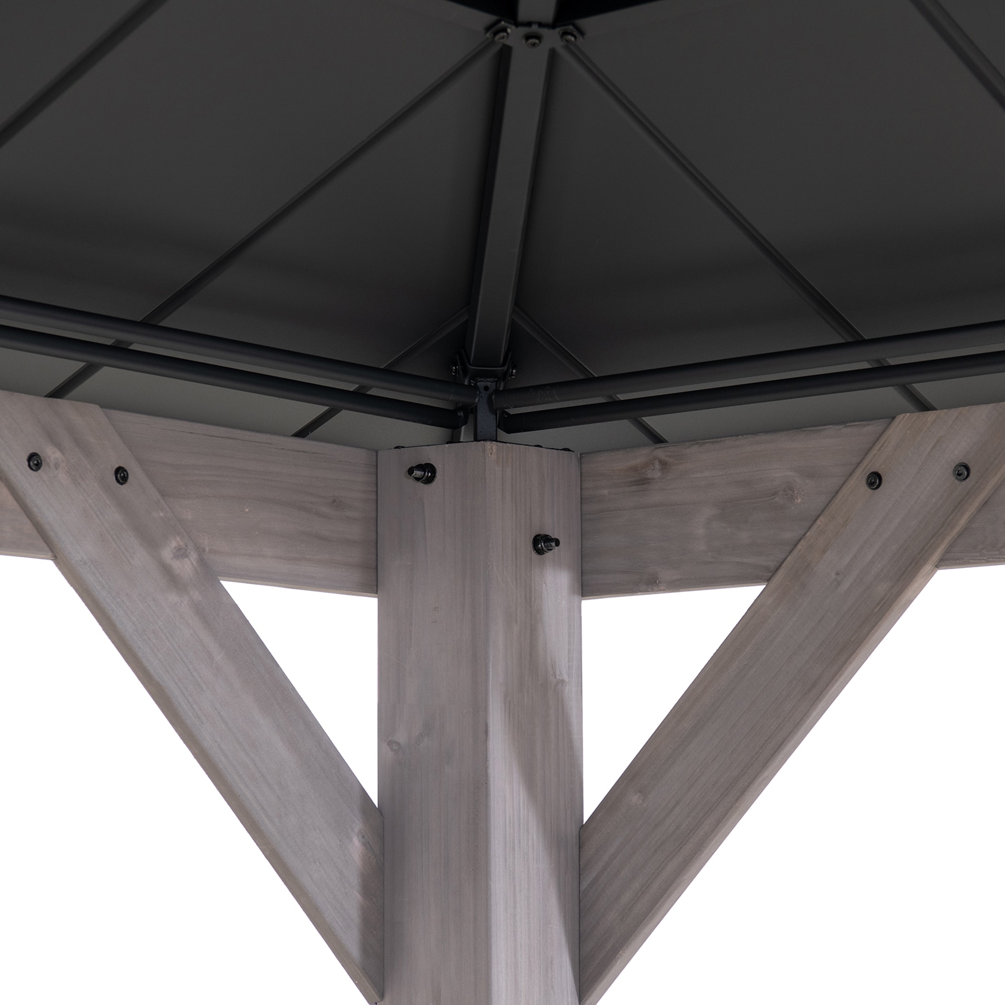 Archwood 13 ft. x 15 ft. Cedar Framed Gazebo with Black Steel Roof
