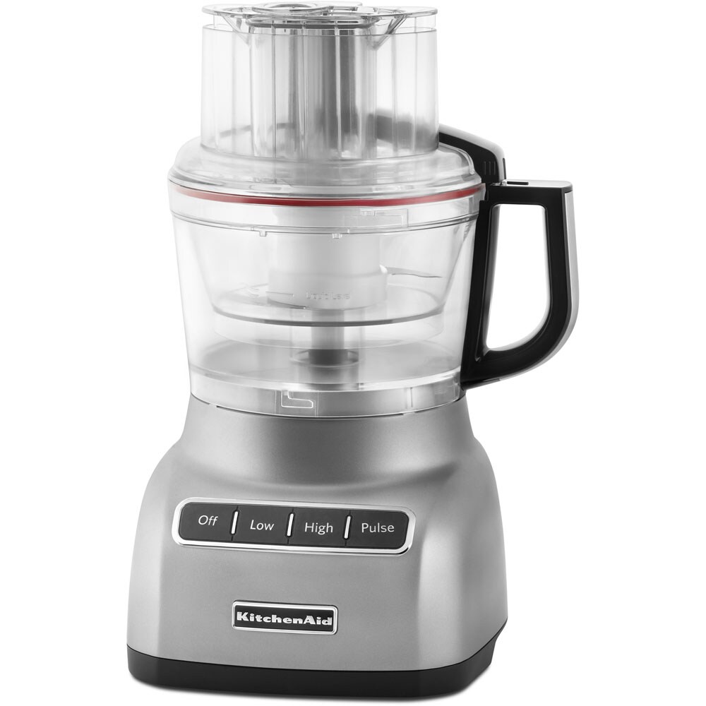 KitchenAid 9-Cup 320-Watt Contour Silver 4-Blade Food Processor at ...