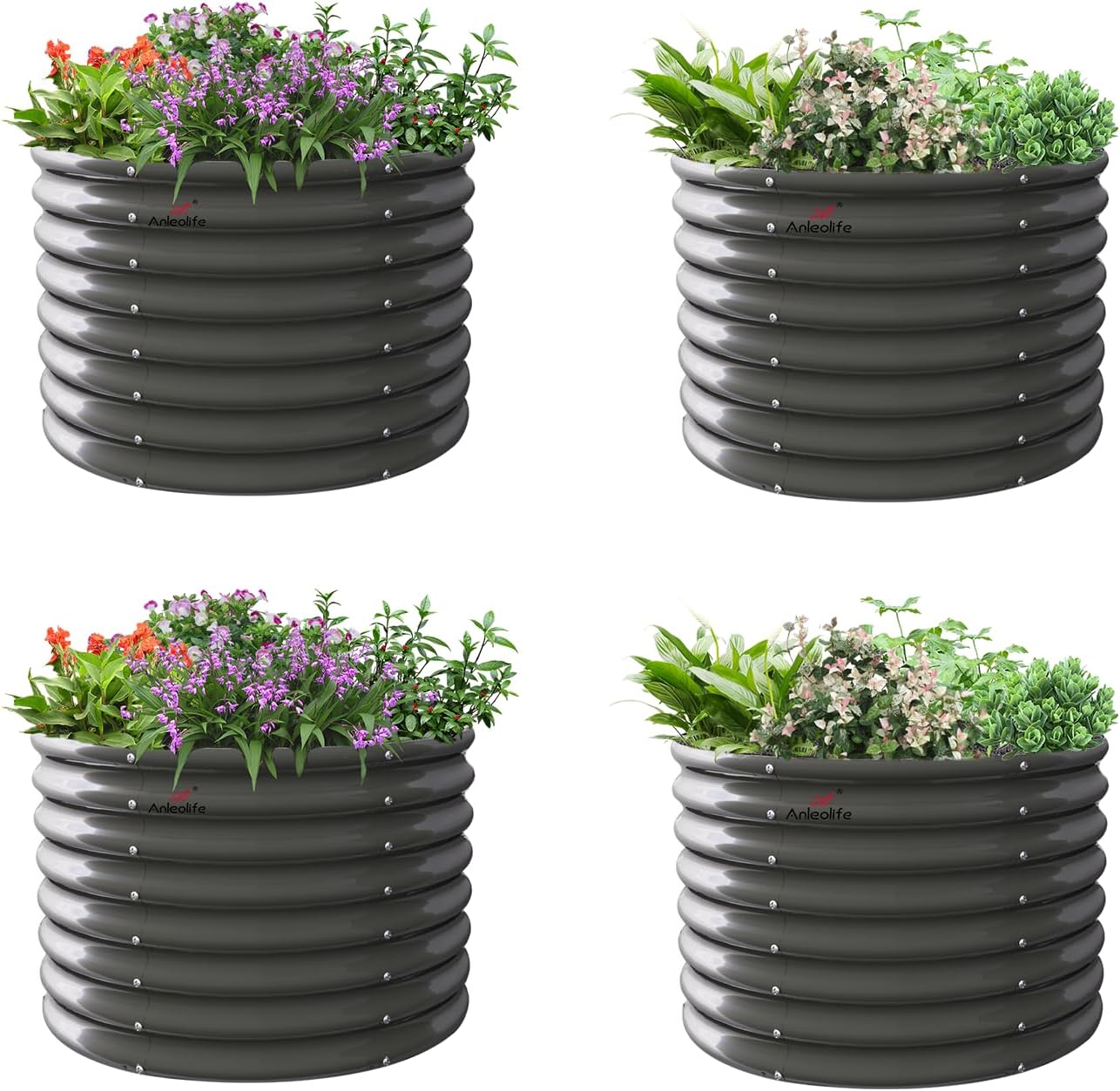 Zeus & Ruta BLGARDER-27 32-cu ft 36-in W x 36-in L x 24-in H Antique White Galvanized Metal Raised Garden Bed