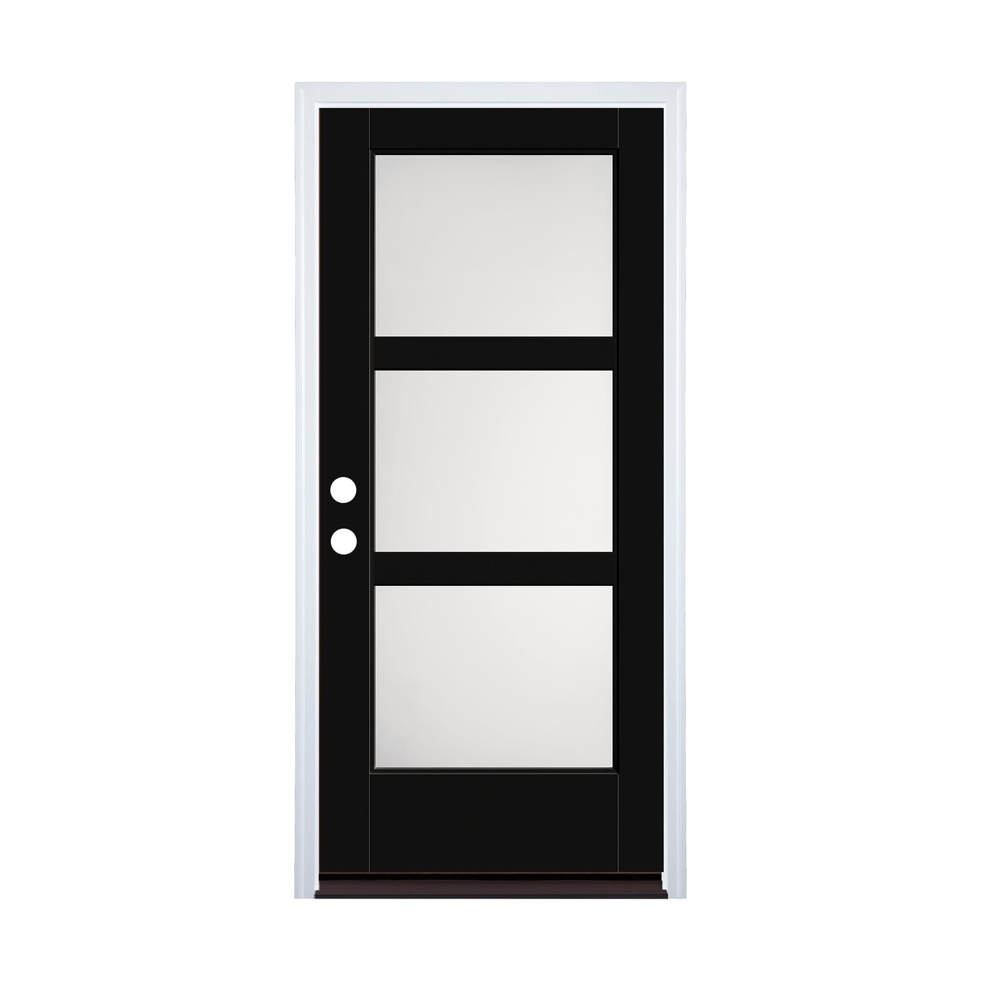 Therma-Tru 36-in x 80-in Fiberglass Full Lite Painted Prehung Front Door with Brickmould Insulating Core