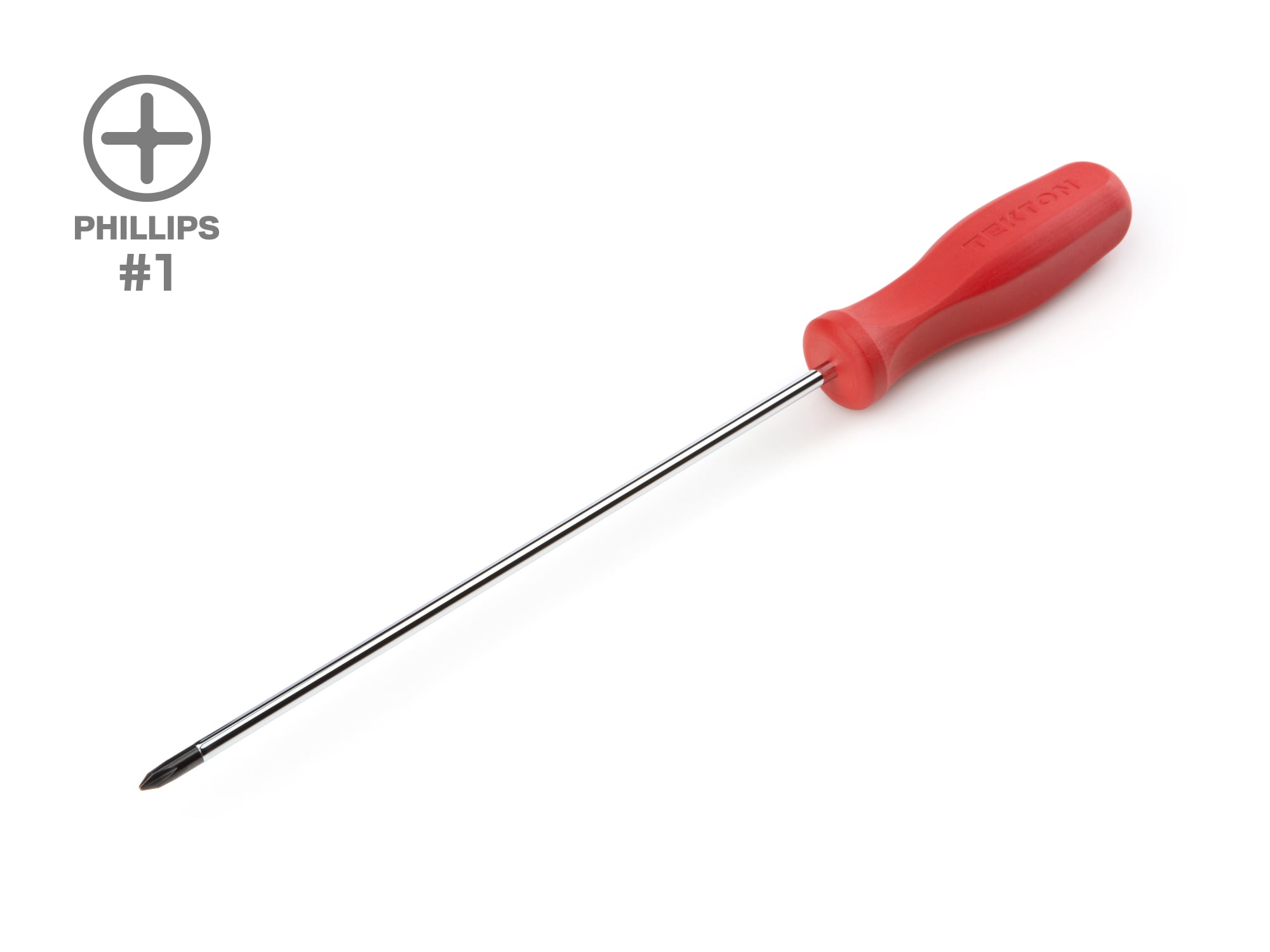 TEKTON DSP34001 Long #1 Hard Handle #1 8-in Phillips Screwdriver