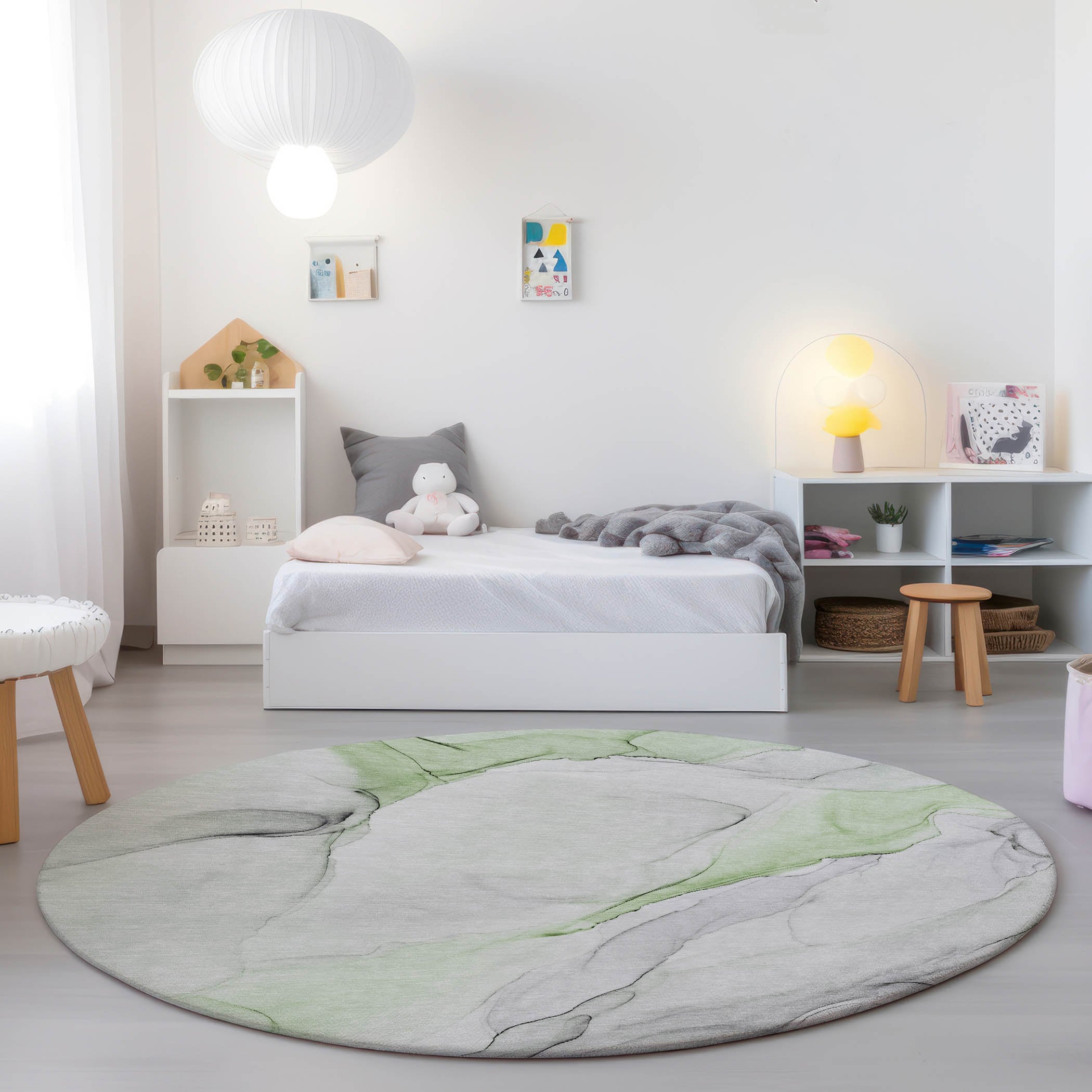 Addison Rugs ACN515GE8RO Chantille ACN515GE 8 x 8 (ft) Polyester Green Round Indoor/Outdoor Geometric Machine washable Area rug