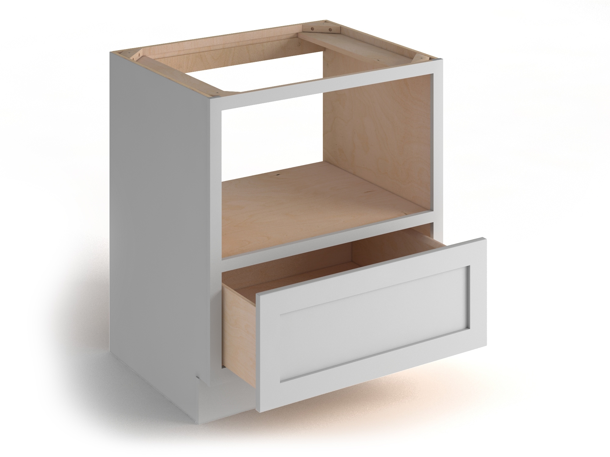 Valleywood Cabinetry Proper Gray 30-in W x 34.5-in H x 24-in D Proper Gray Birch 2-Drawer Base Ready To Assemble Plywood Cabinet (Flat Panel Style)