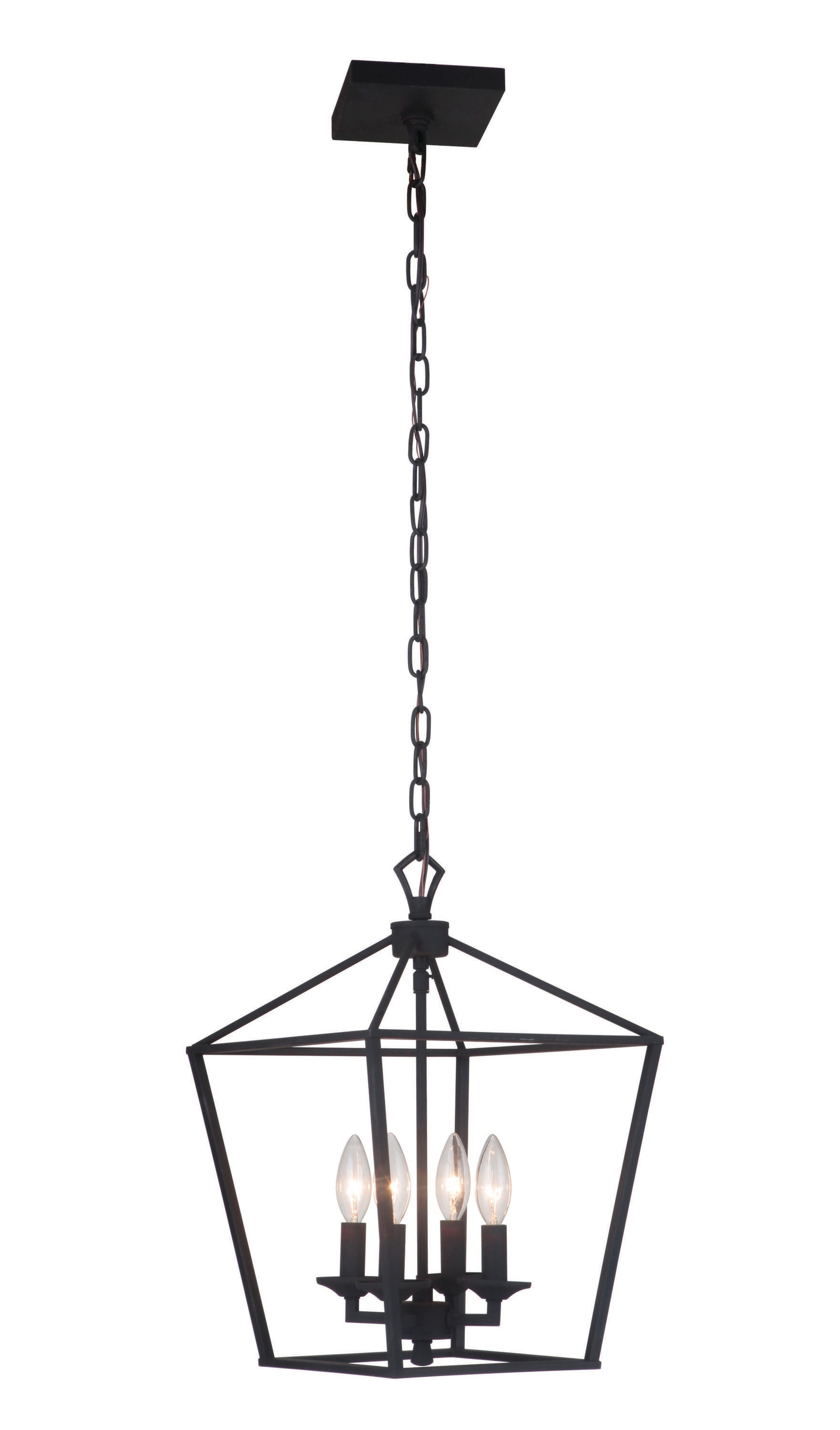 Craftmade 52934-FB Flynt 4 -Light Black Transitional For Use in Bedrooms, Dining Rooms, Foyers, Kitchens, Living Rooms Chandelier