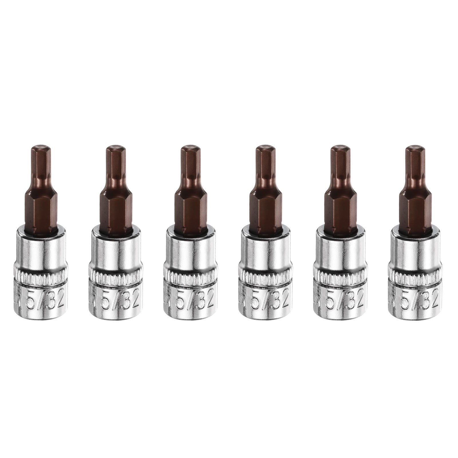 Harfington 6pcs 5/32 Inch Hex Bit Socket 1/4 Inch Square Drive SAE Extension Impact Bit Power Nut Driver Set S2 and CR-V Steel Socket Ratchet Wrench Bits #S26031801UX5549