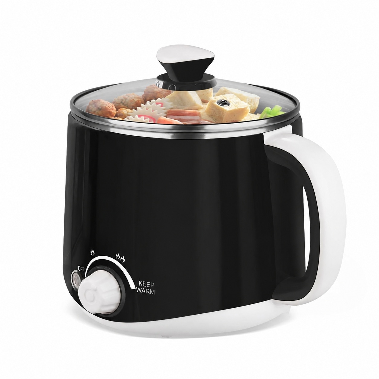 Phewnyzo LPW0517W081  Electric Hot Pot Cooker 1 Point 6 Liter Stainless Steel with Temperature Control Keep Warm Function for Ramen Pasta Soup Oatmeal