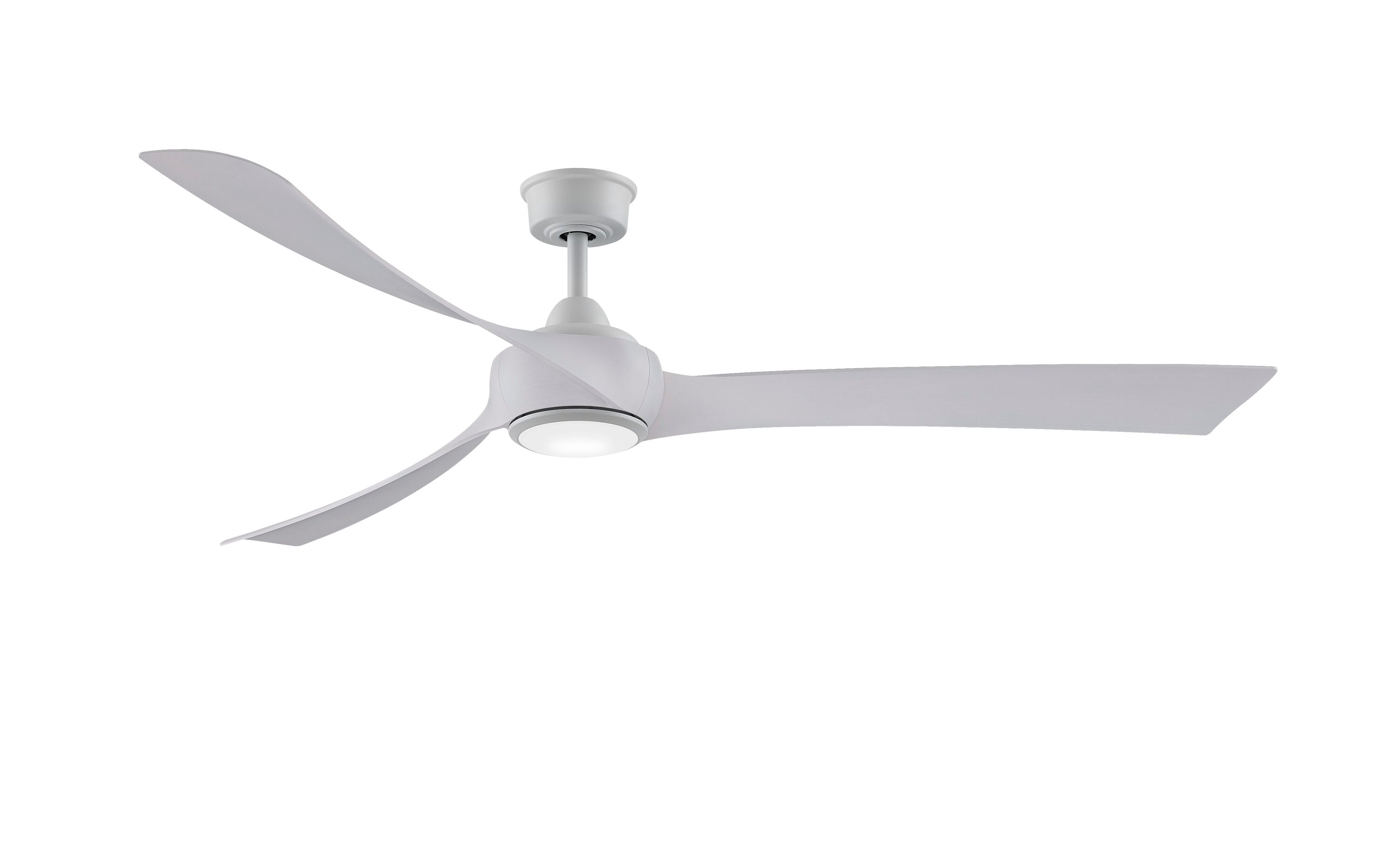 Fanimation FPD8531MW-72WW-LK Wrap Custom 72-in Integrated LED Outdoor Smart Matte White with White Washed Blades Ceiling Fan With Light - Remote Included ( 3 -Blade )