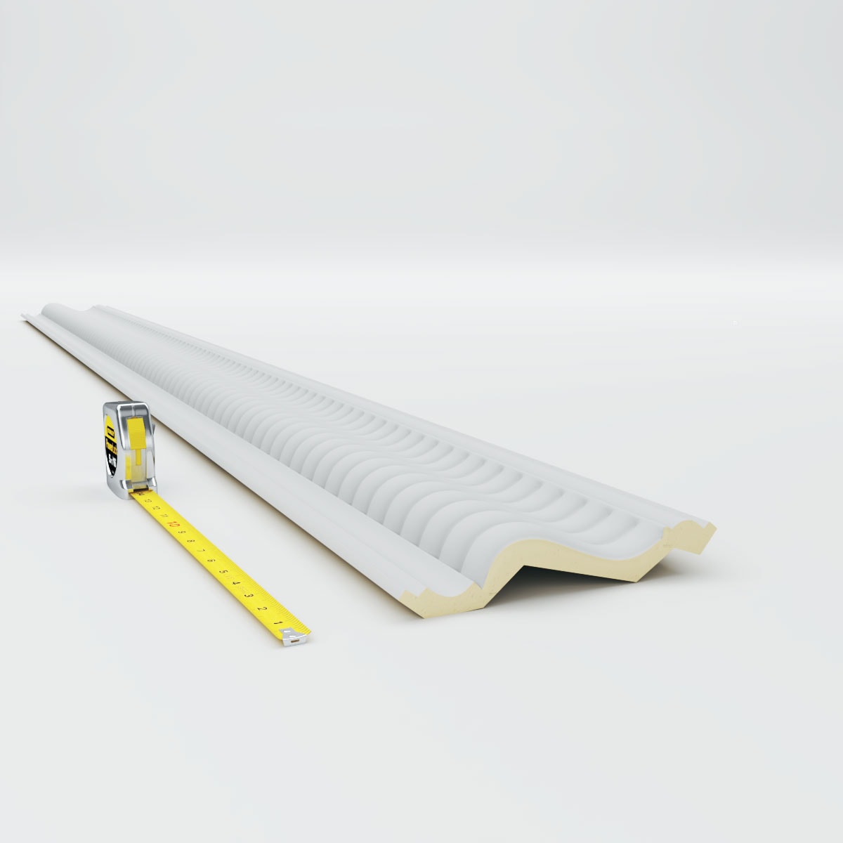 Carrillo Large White Polyurethane Crown Moulding, 94.5 inches