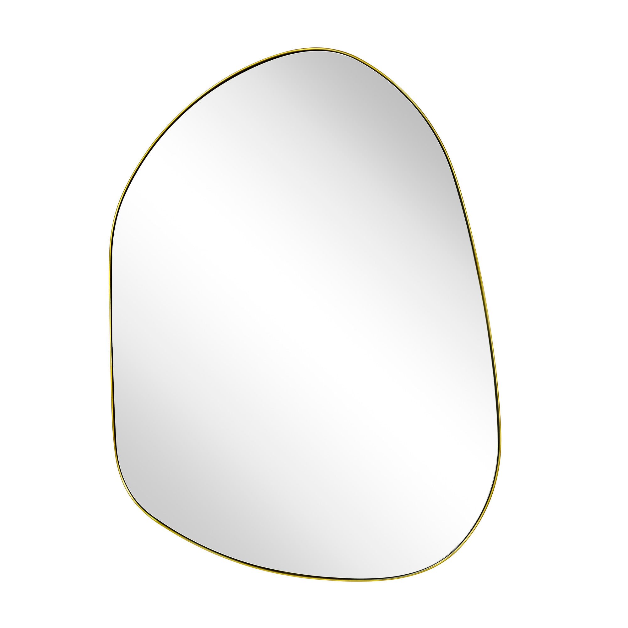 TEHOME GC-0Y116 Bertlinde 30-in x 22-in Framed Irregular Bathroom Vanity Mirror ( Brushed Gold )