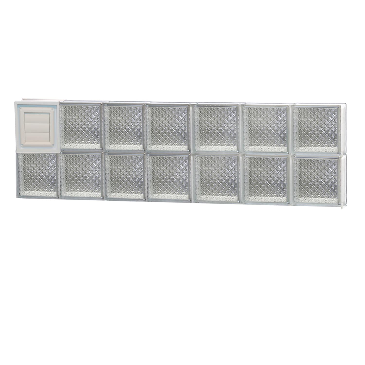REDI2SET D4212DP Diamond Glass 40-1/4-in x 11-1/2-in Frameless Replacement Dryer vent Glass Block Window