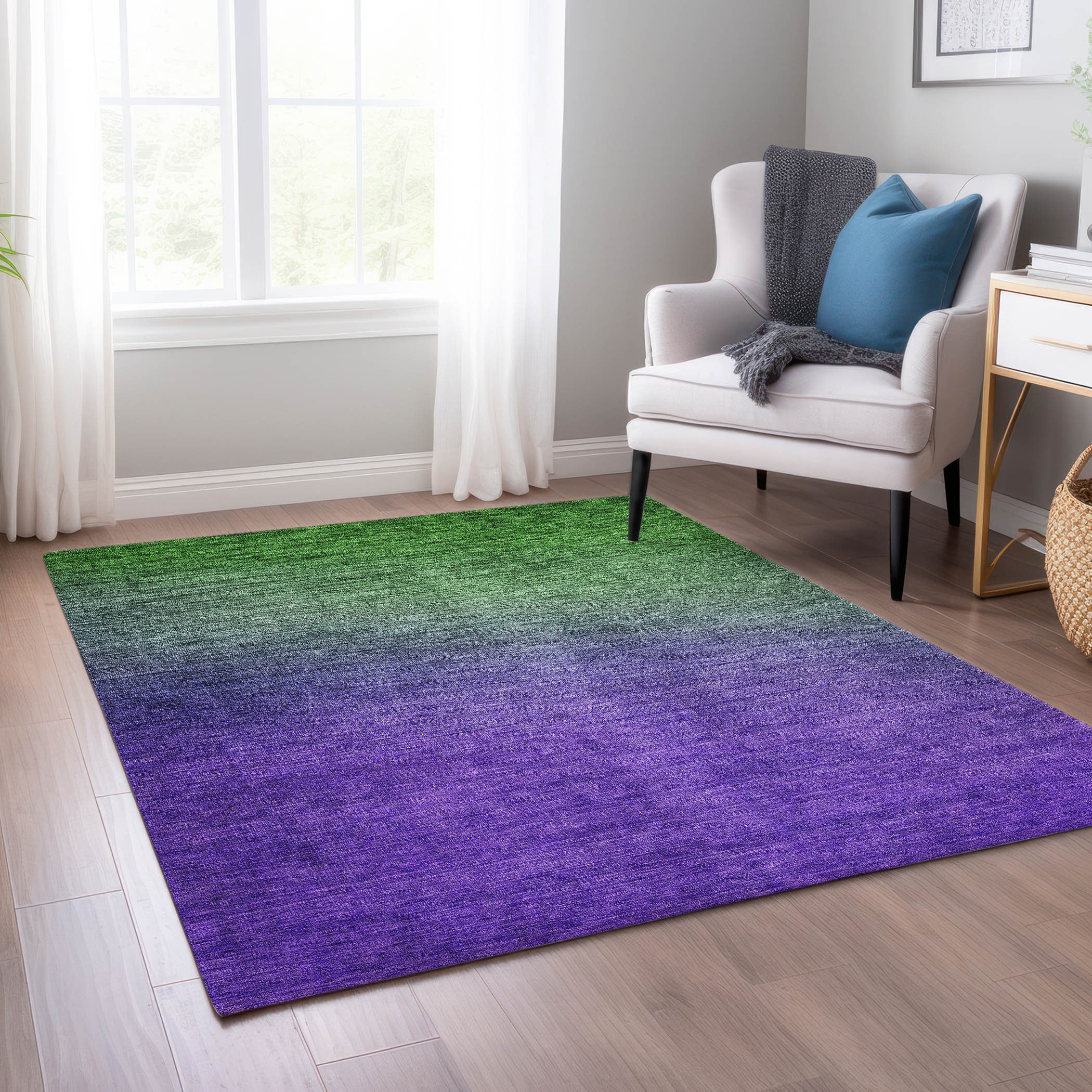 Addison Rugs ACN587GE30X46 Chantille ACN587GE 2 x 3 (ft) Polyester Green Rectangular Indoor/Outdoor Geometric Machine washable Area rug