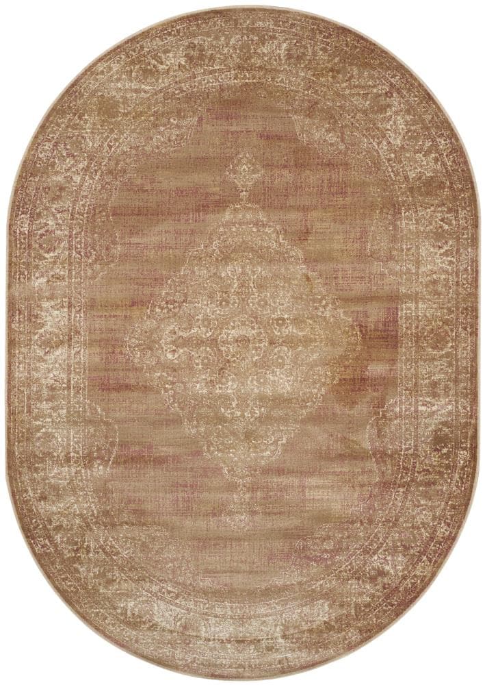 Safavieh VTG112-660-5OV Vintage Mezra 5 x 8 (ft) Loomed Synthetic Taupe Oval Indoor Distressed/Overdyed Vintage Area rug