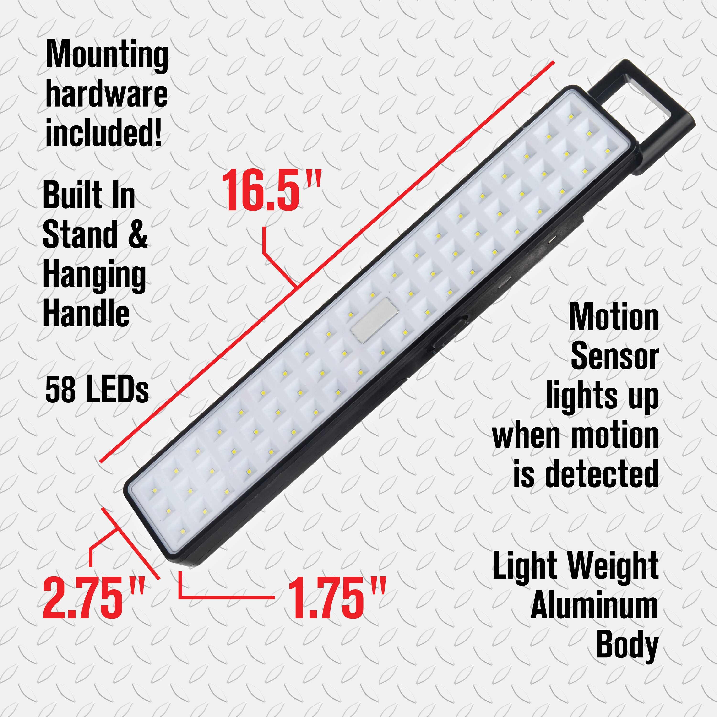 Bell + Howell Light Bar 60 LED Rechargeable Light Bar with Stand and Hanger  As Seen On TV 