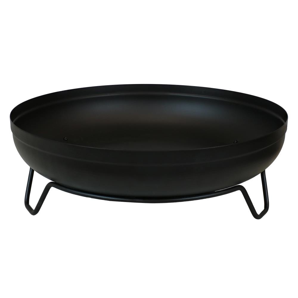 Sunnydaze Black Steel Outdoor Wood-Burning Fire Pit Bowl with Stand