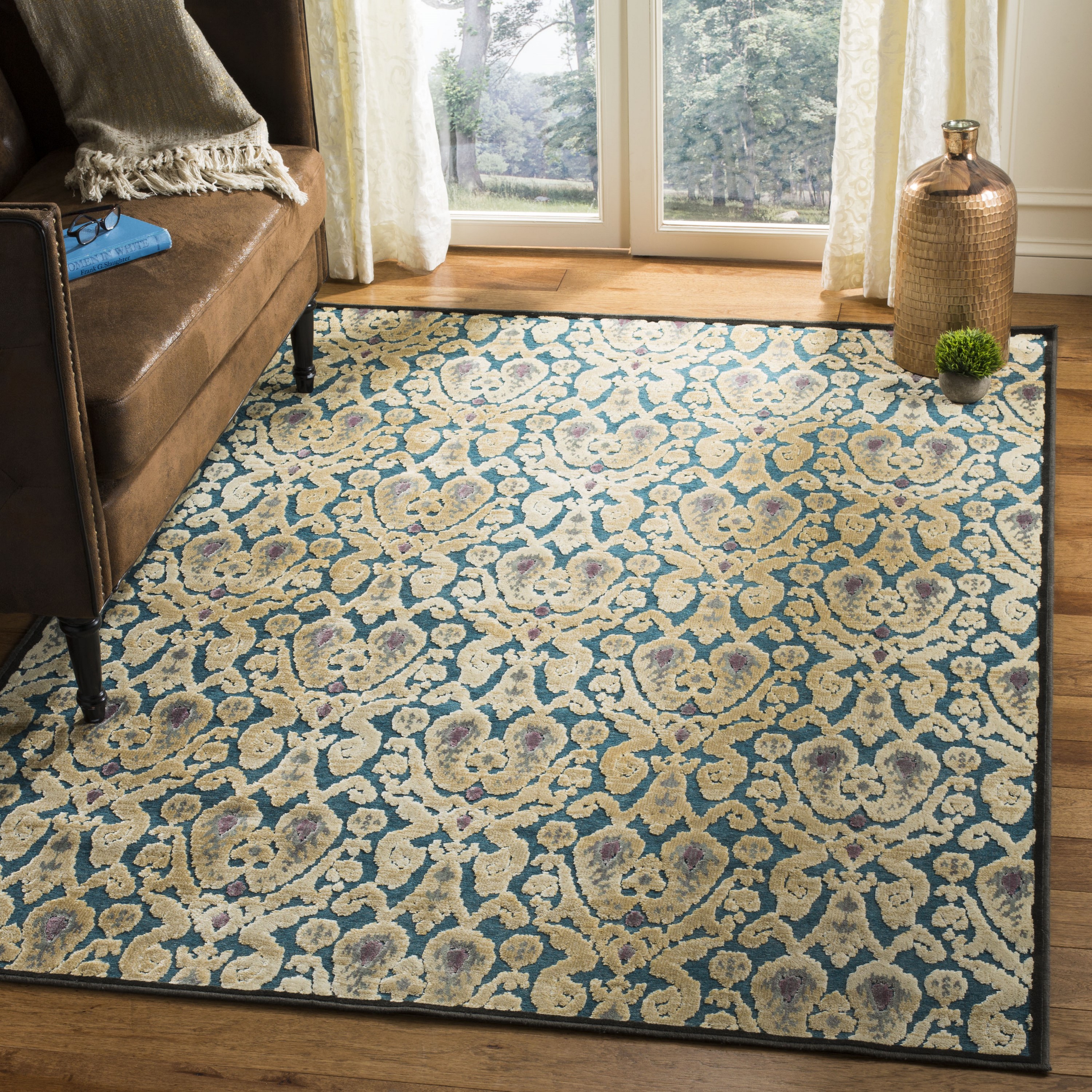 Safavieh PAR157-2370-8 Paradise Nason 8 x 11 (ft) Loomed Synthetic Beige/Blue Rectangular Indoor Abstract Area rug