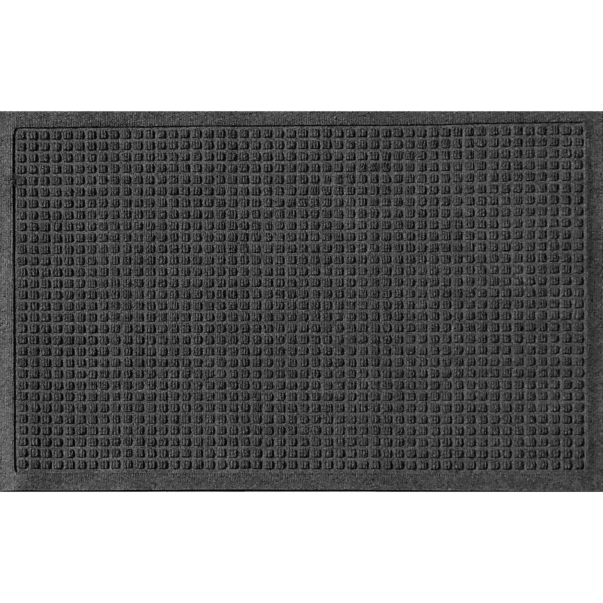 Eco-Friendly Squares Outdoor Doormat in Charcoal, 35x23"