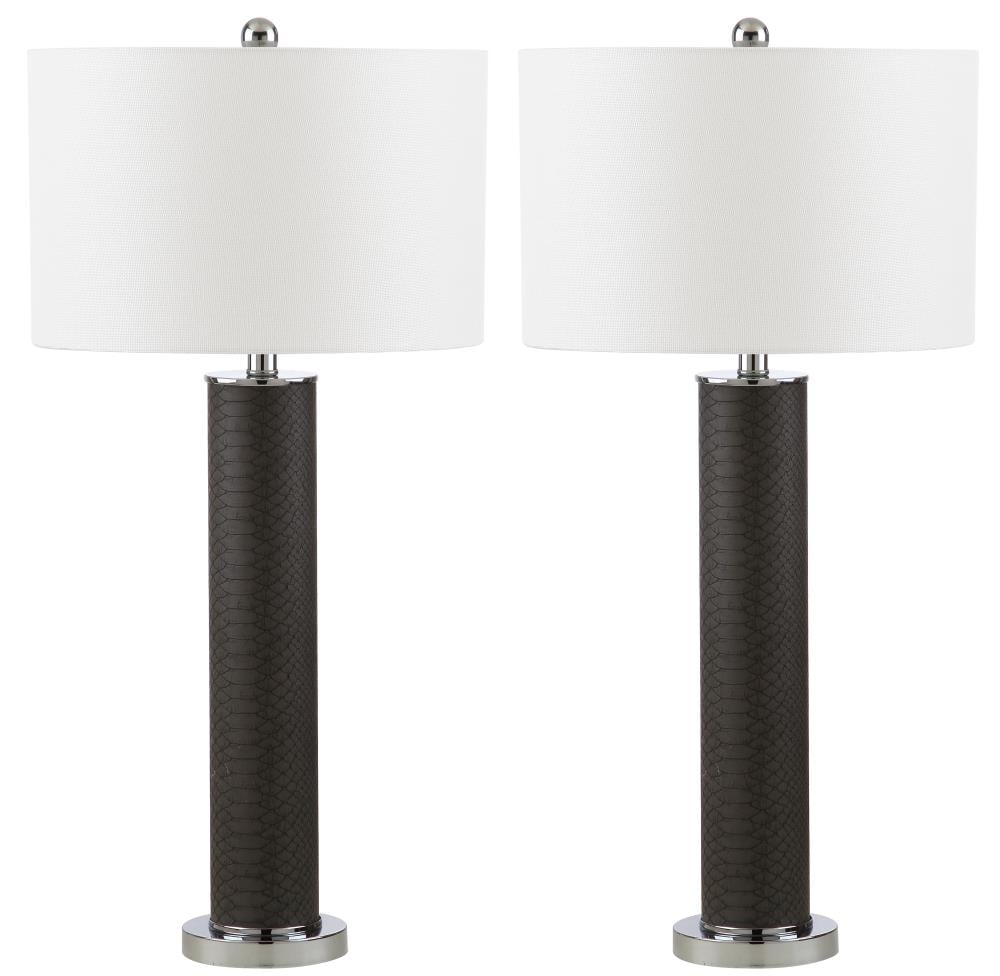 Safavieh LIT4404E-SET2 Ollie Modern/contemporary Medium base (E-26) Lamp Set with Off-white Shades