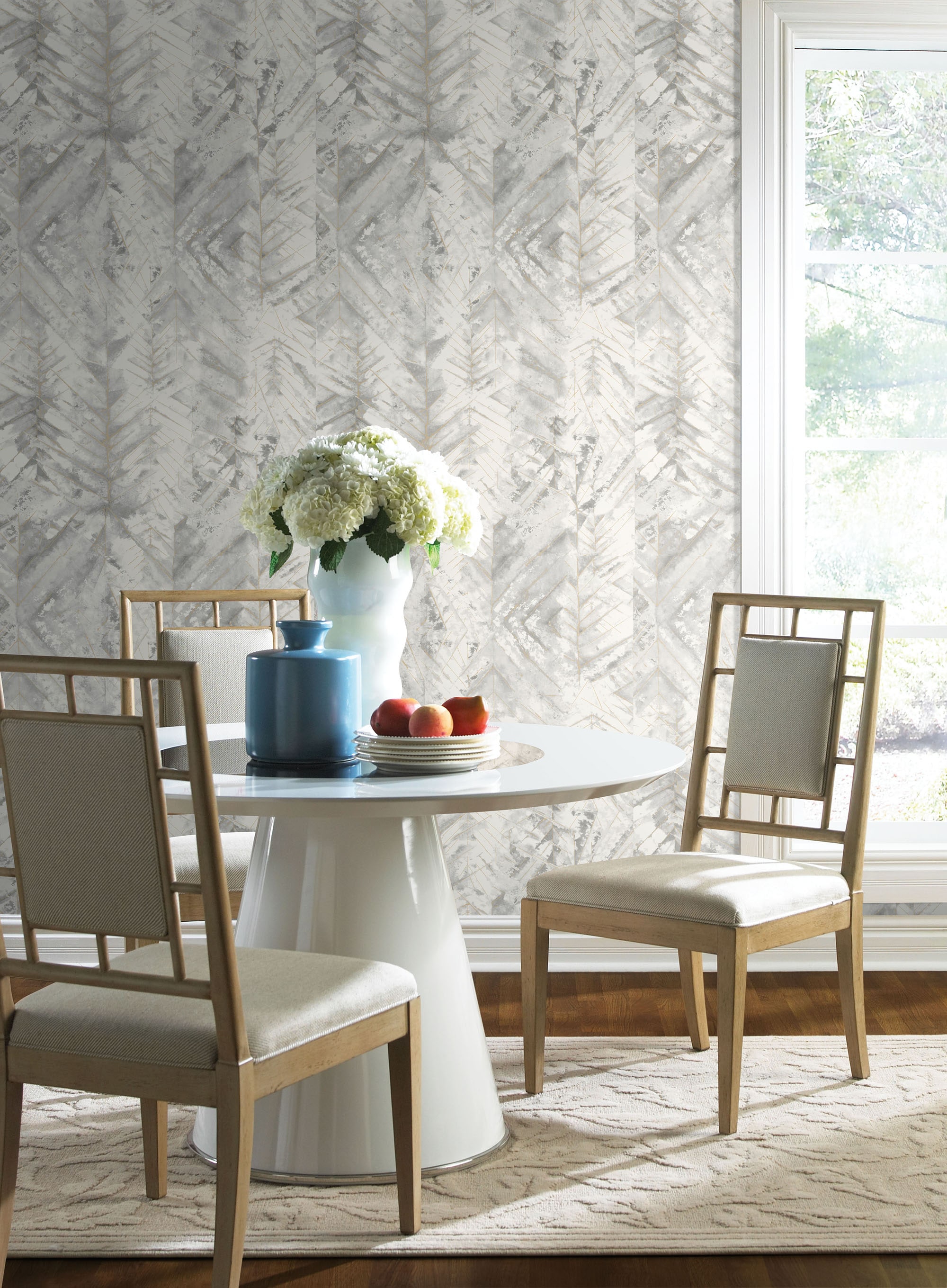 York Wallcoverings Impressionist 56.4-sq ft Blue Paper Abstract ...