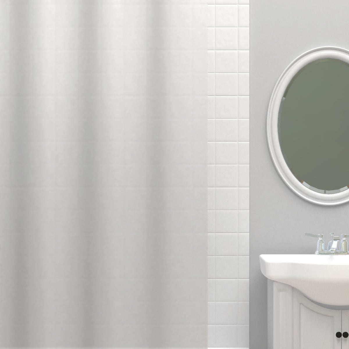 Eva Peva Frosted Solid Shower Liner, Inside Shower Curtain