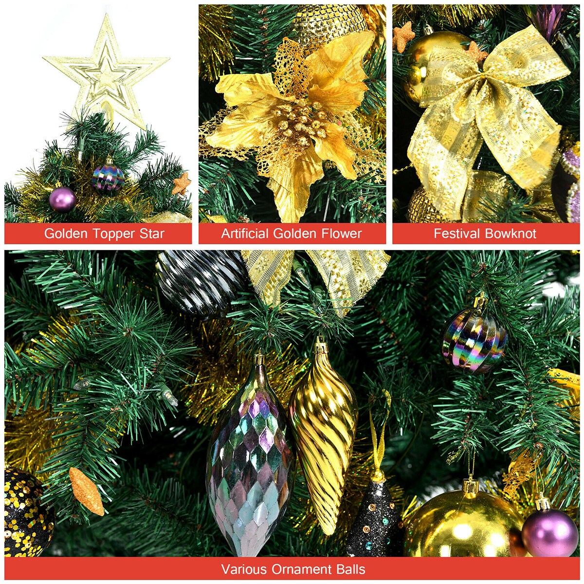 Forclover HYC-CM184 Artificial-Christmas-Trees - View #2