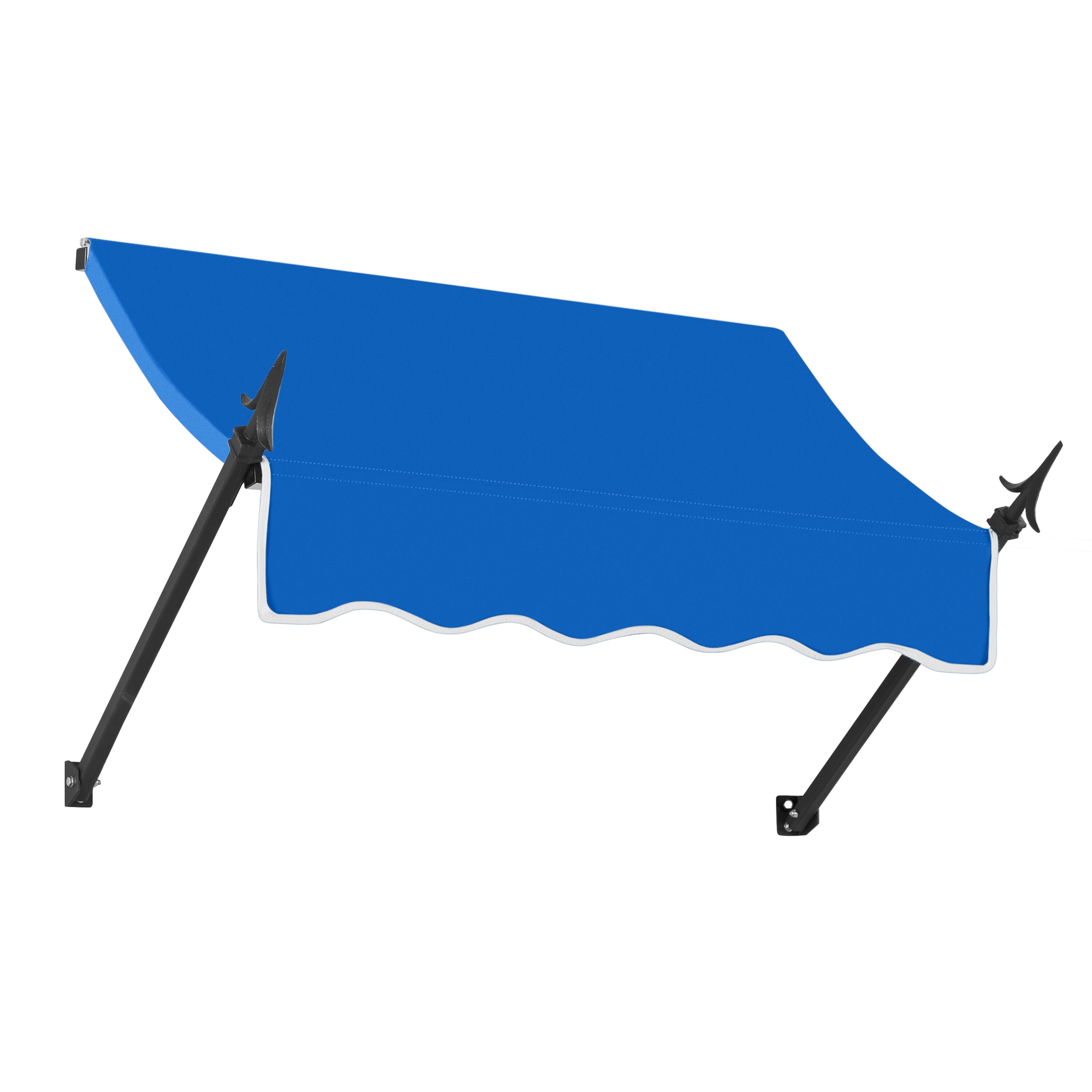 Awntech NO43-L-3BB New Orleans 40.5-in Wide x 32-in Projection x 48-in Height Fabric Bright Blue Solid Fixed Window/Door Awning