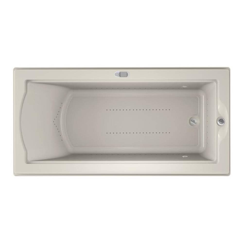 Jacuzzi MC30969 FUZION 35.4-Inches x 70.7-Inches Oyster Acrylic Rectangular Drop-in Whirlpool and air bath combination tub Drain ( Right Drain )