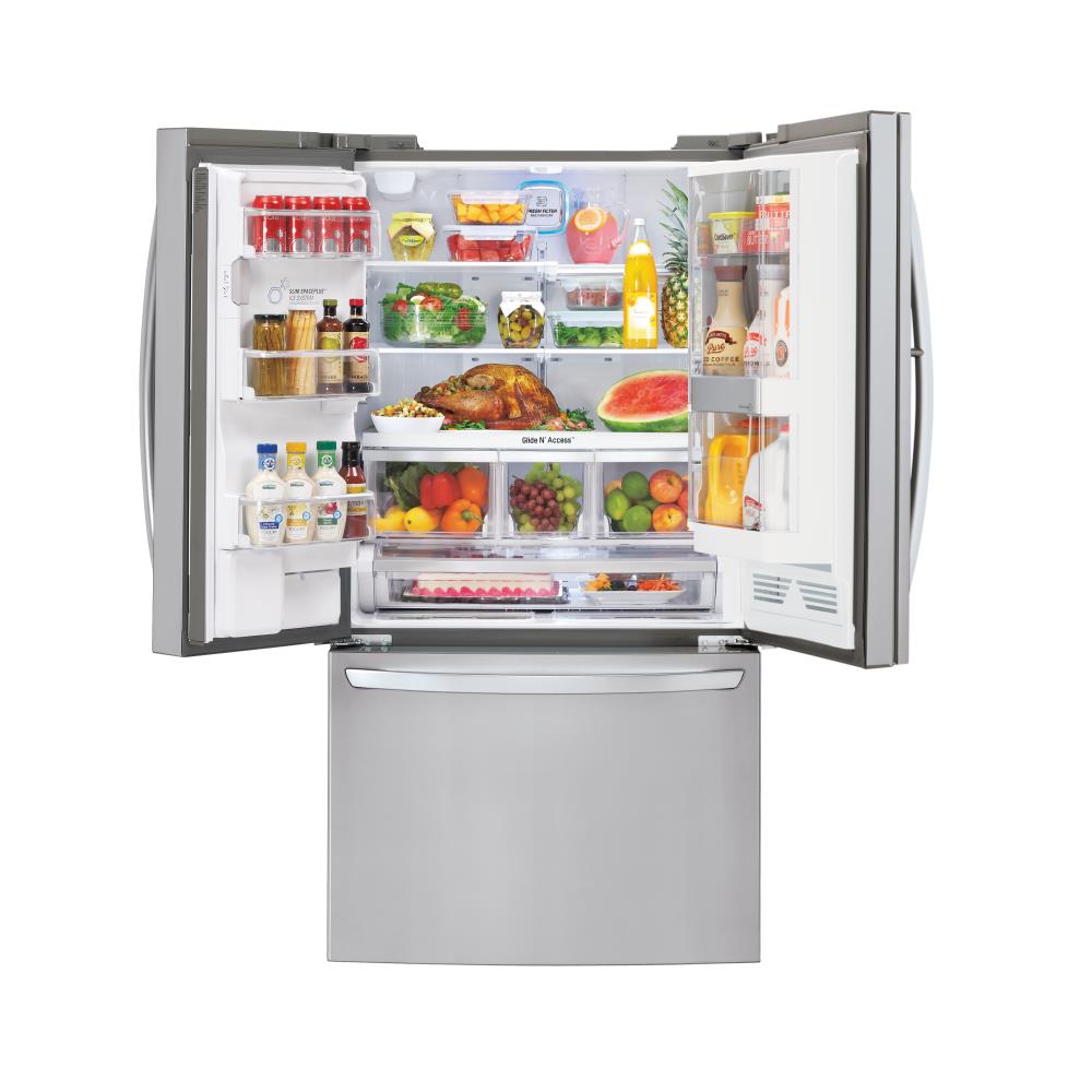 LG 31.5-cu ft French Door Refrigerator with Ice Maker and Door within ...