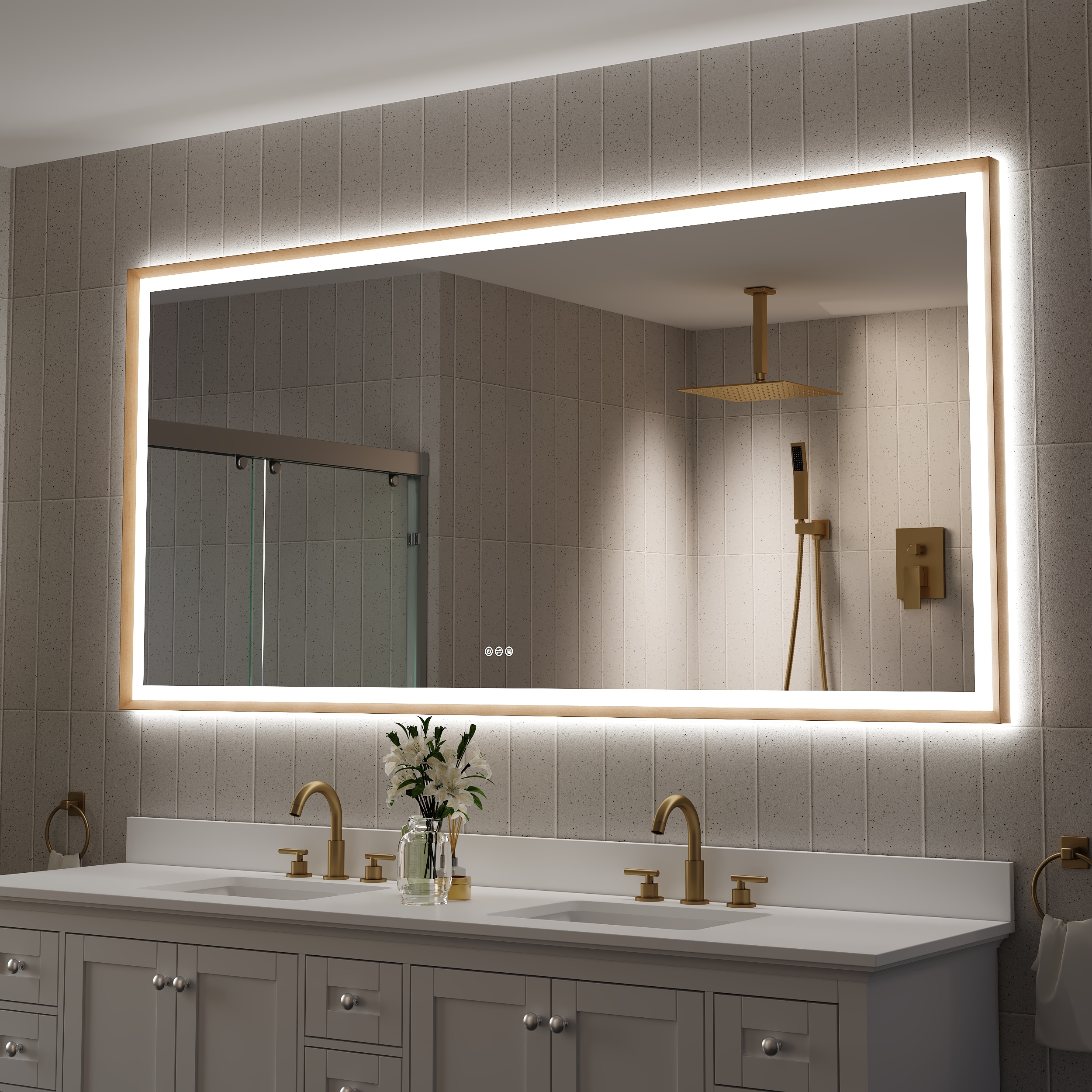 WELLFOR W6FM8440BG Framed-Bath-Mirrors - View #3