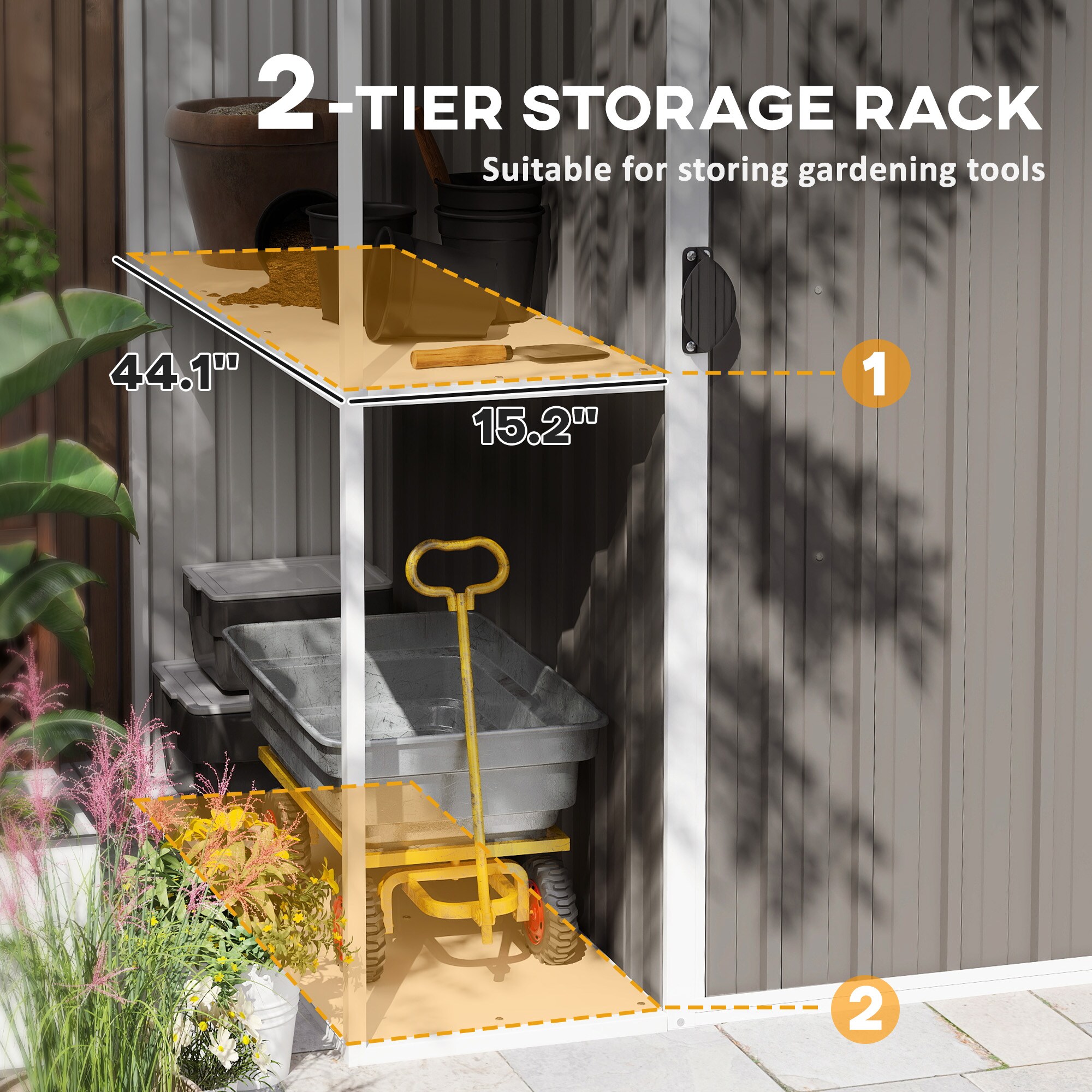 Outsunny 84H-358V00GY Small-Outdoor-Storage - View #4