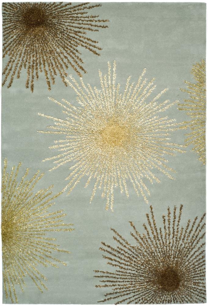 Safavieh SOH712C-5 Soho Starburst 5 x 8 (ft) Tufted Wool Light Blue/Multi Rectangular Indoor Abstract Area rug
