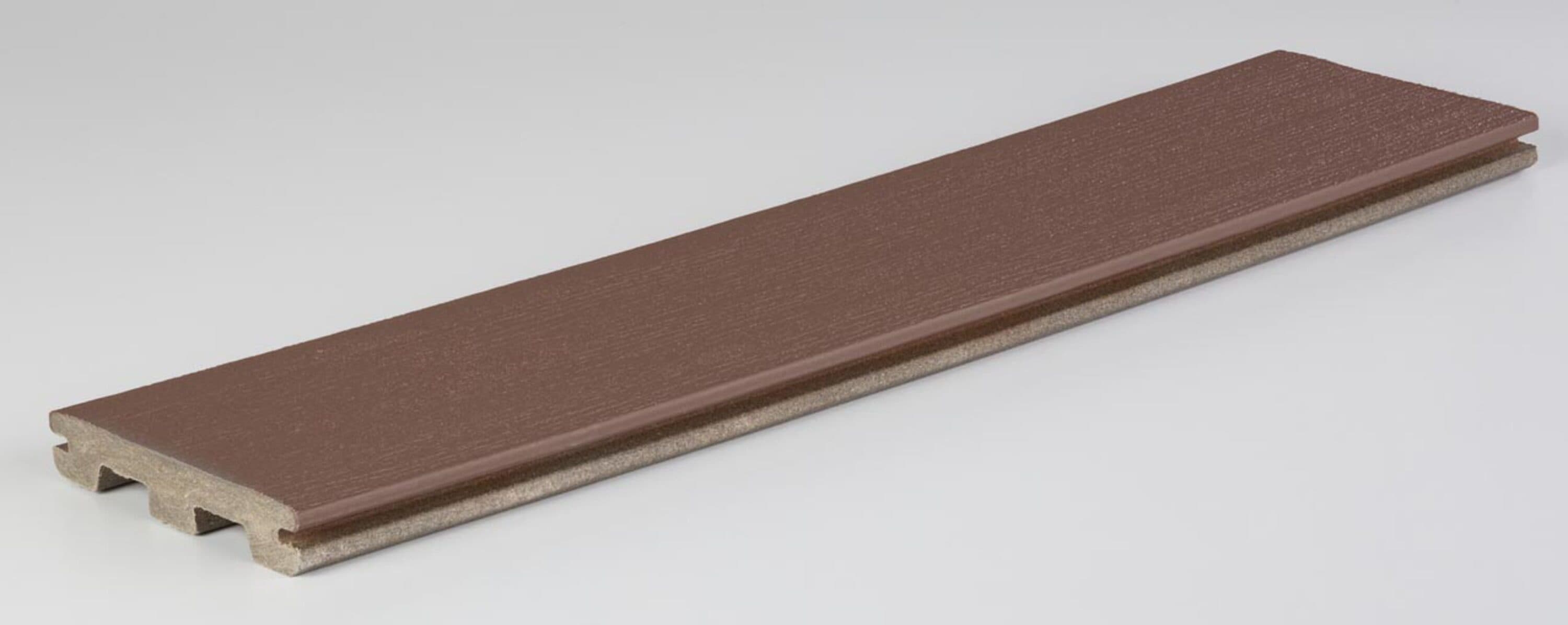 Prime 5/4-in x 6-in x 12-ft Dark Teak Square Composite Deck Board in Brown | - TimberTech ESGV5412DT
