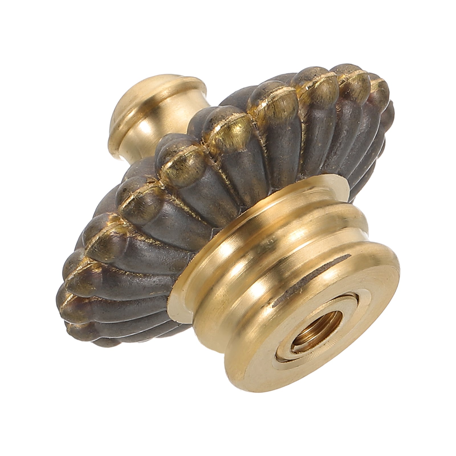 PATIKIL 38 x 30mm Lamp Finials Caps Knob 1 Set Solid Brass Lamp Shade Top Decoration Screw Cap Nuts with Brass Reducing Adapter for Table Lamps Floor Lamps Retro Vintage