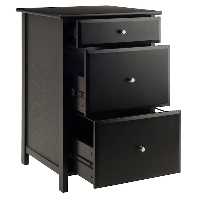 Winsome Wood Delta Black 1 Drawer File, Wooden Filing Cabinets For Home Office