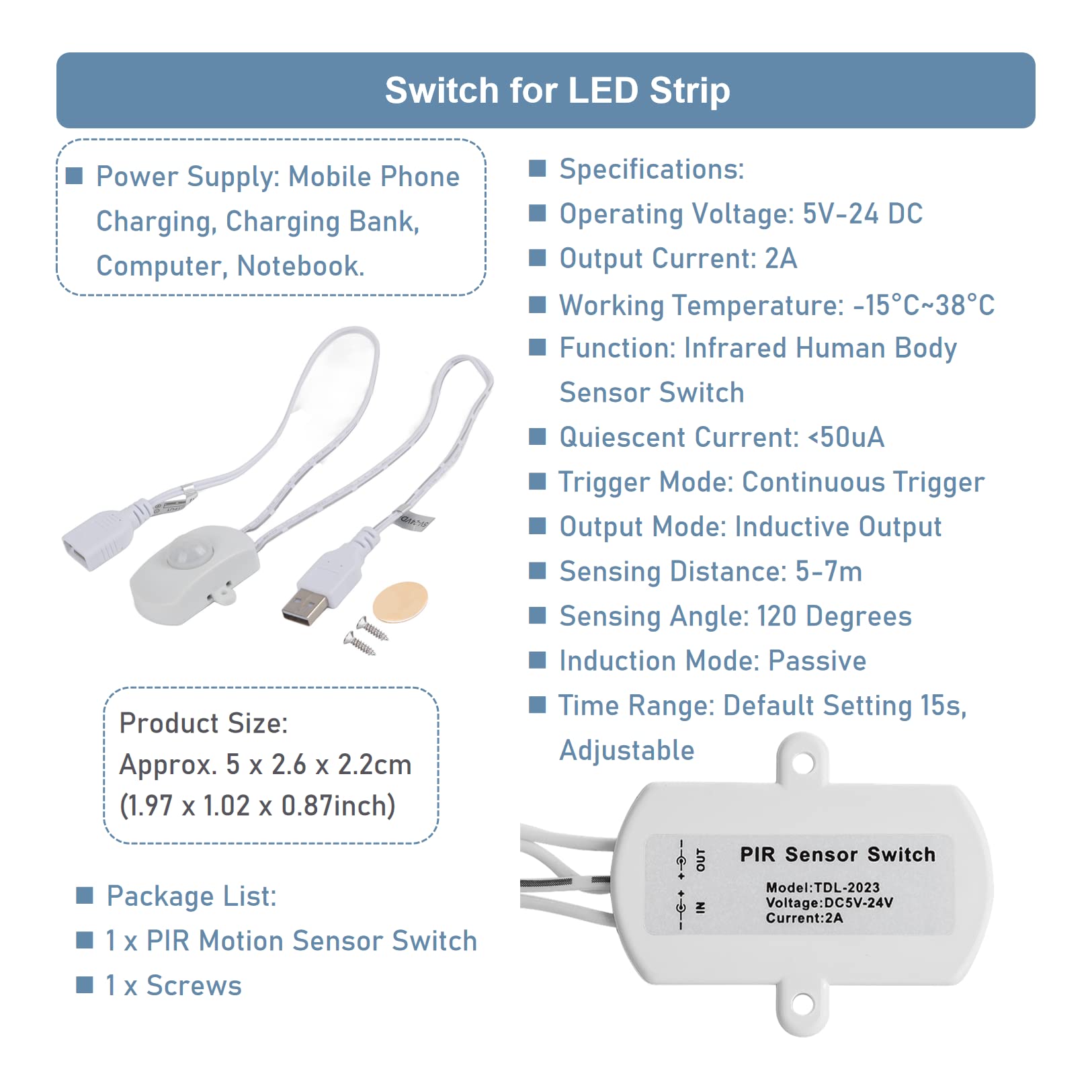 Oyezvary Mini PIR Infrared Motion Sensor Detector Automatic Activated ...