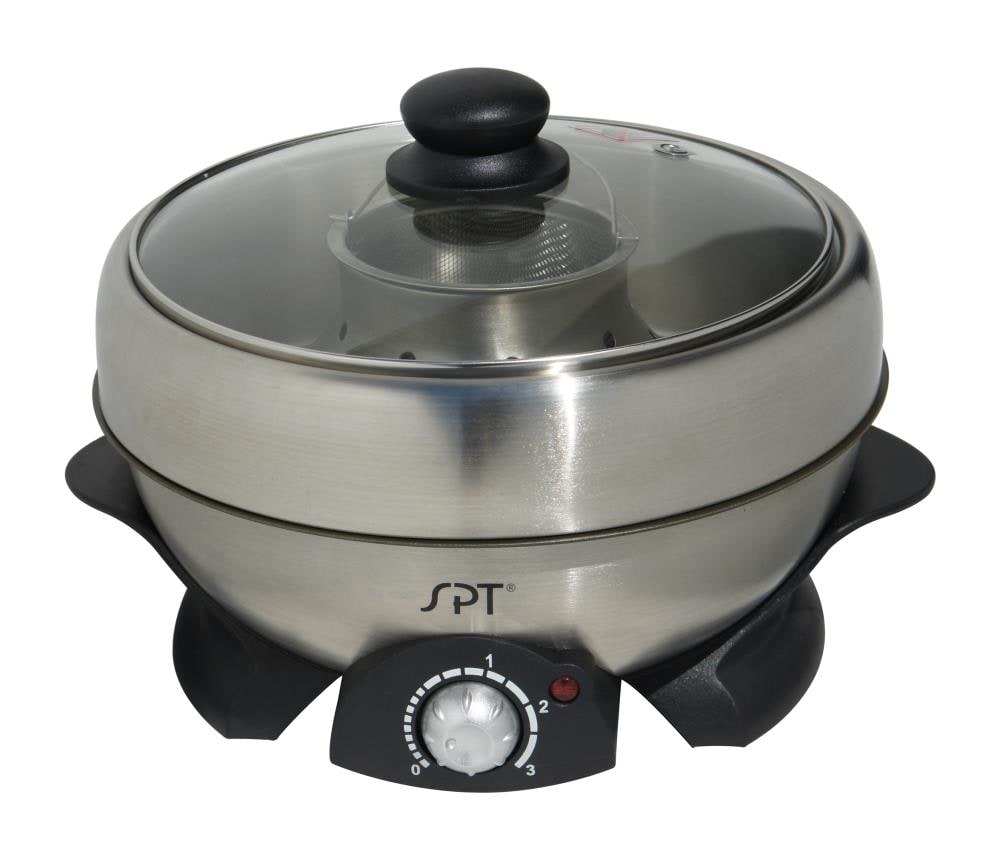 SPT Appliance SS-303A 5 qt. Stainless Steel & Black Electric Shabu Pot