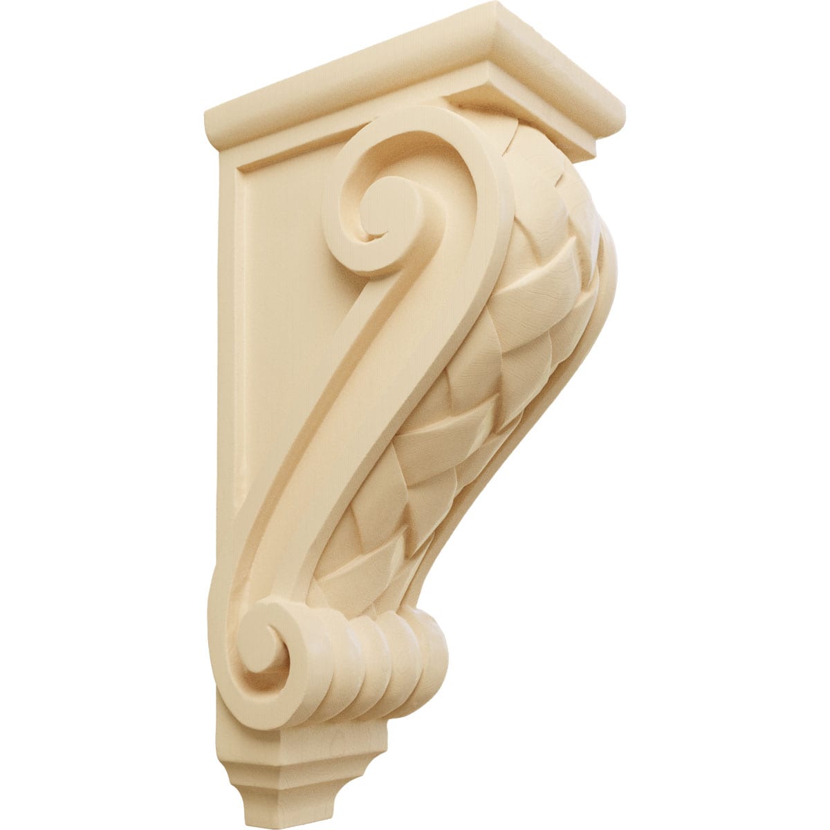 Ekena Millwork CORW05X07X14BWMA 5-in x 7-in x 14-in Unfinished Maple Wood Paintable/Stainable Corbel