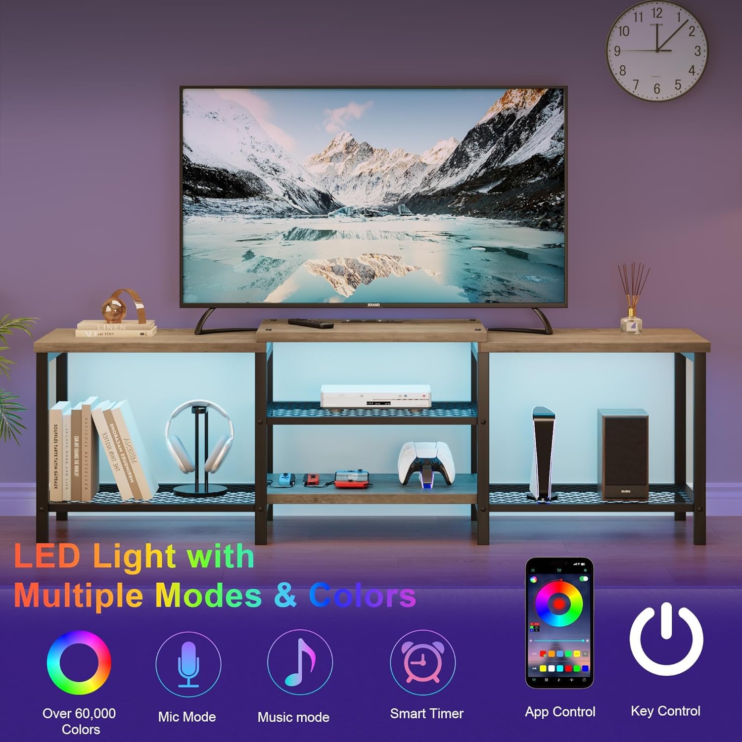 GAOMON TV Stand for TVs Up to 75 Inches Entertainment Center with Power ...