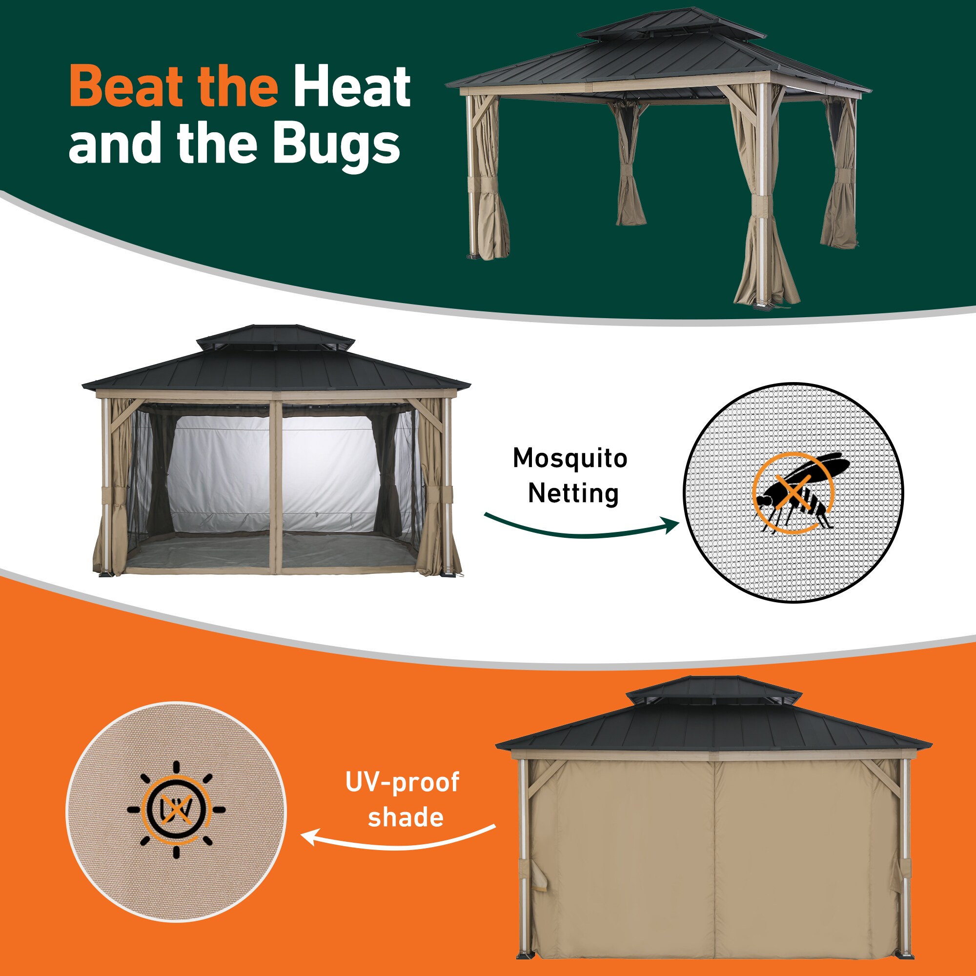 ELEVATE OUTDOORS IG10600042-1214 WBR Wood-Resin-Gazebos - View #6