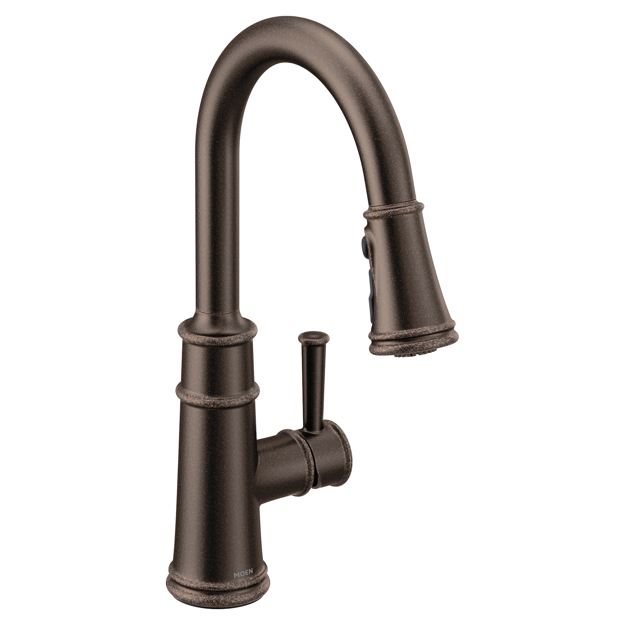 Moen 7260ORB Belfield Oil Rubbed Bronze Single Handle Pull-down Kitchen Faucet with Sprayer (Deck Plate Included)