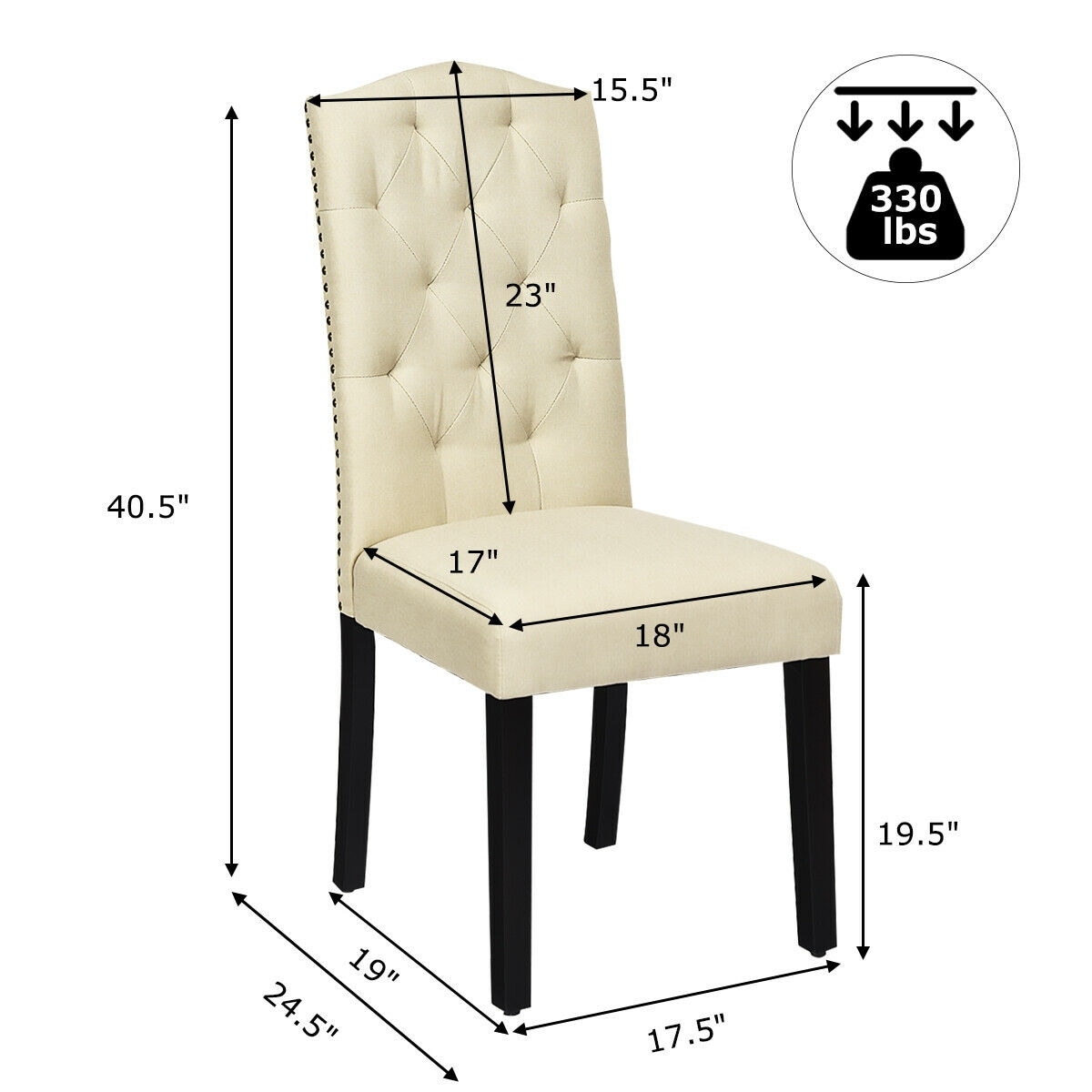 WELLFOR HW-HWY2-65994BE-2 Dining-Chairs - View #2