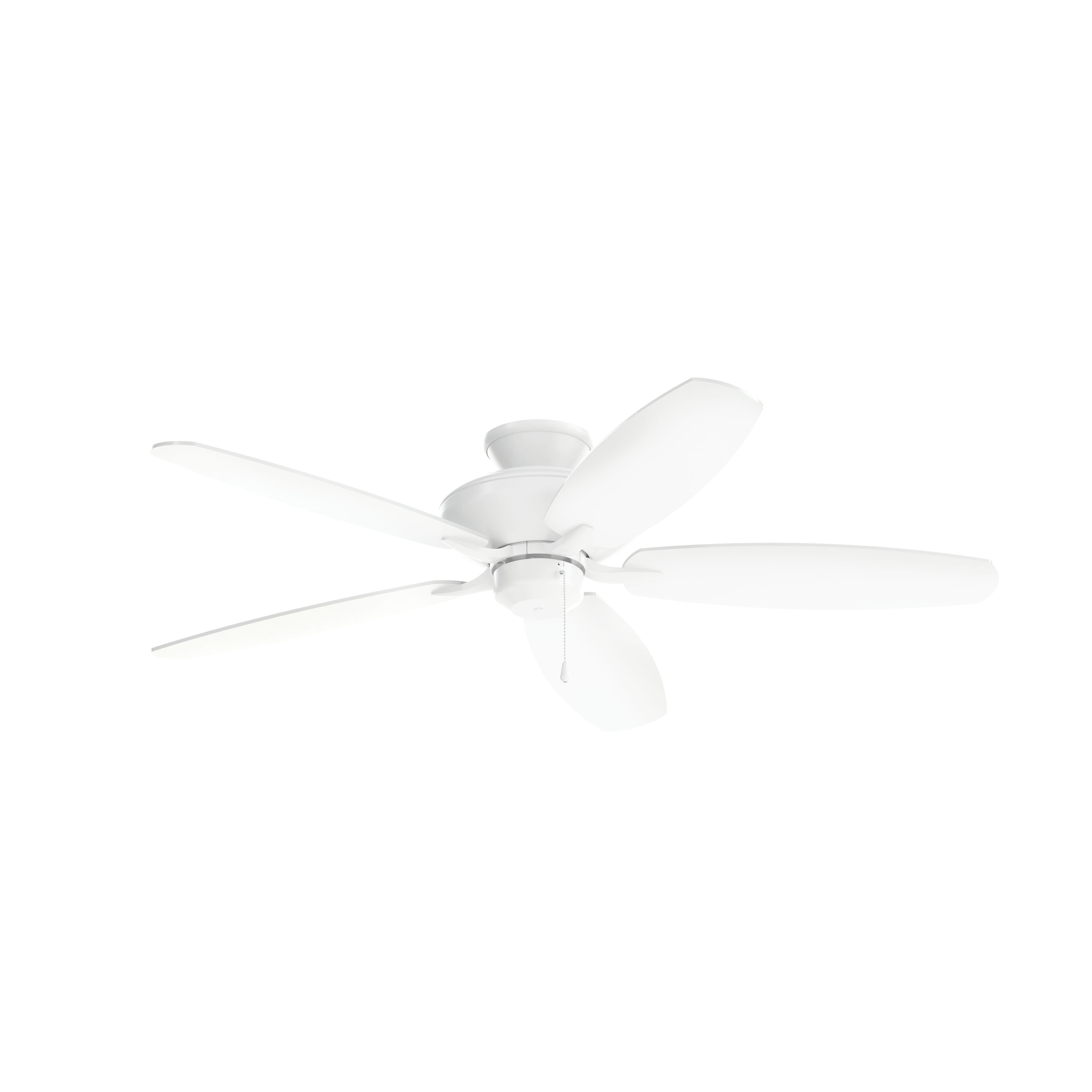 Kichler 330164MWH Renew ES 52-in Downrod or Flush Mount Matte White with Matte White Blades Ceiling Fan Light Kit Compatible ( 5 -Blade )