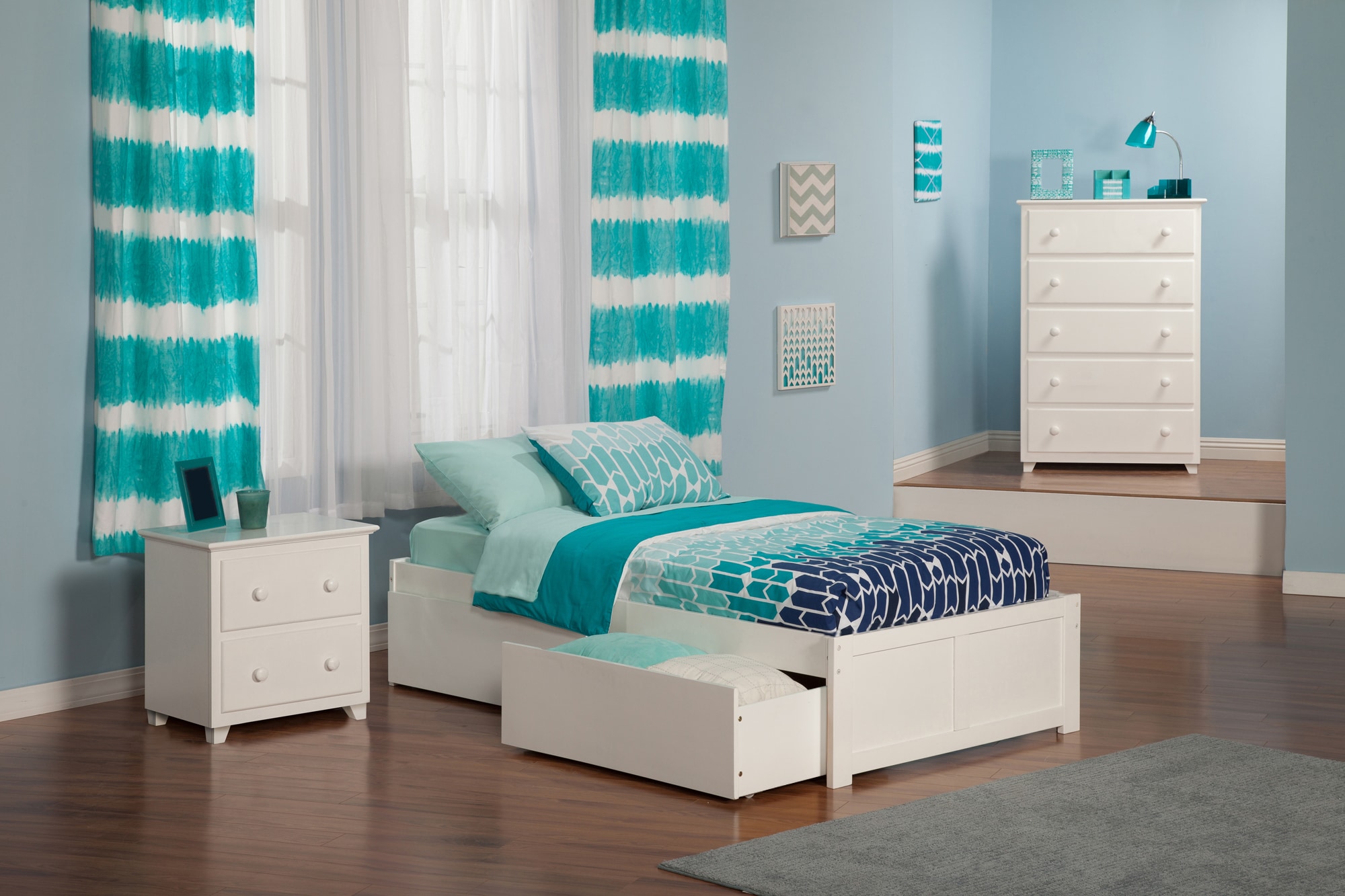 AFI Furnishings AR8022112 Concord White Twin Wood Platform Bed with Storage