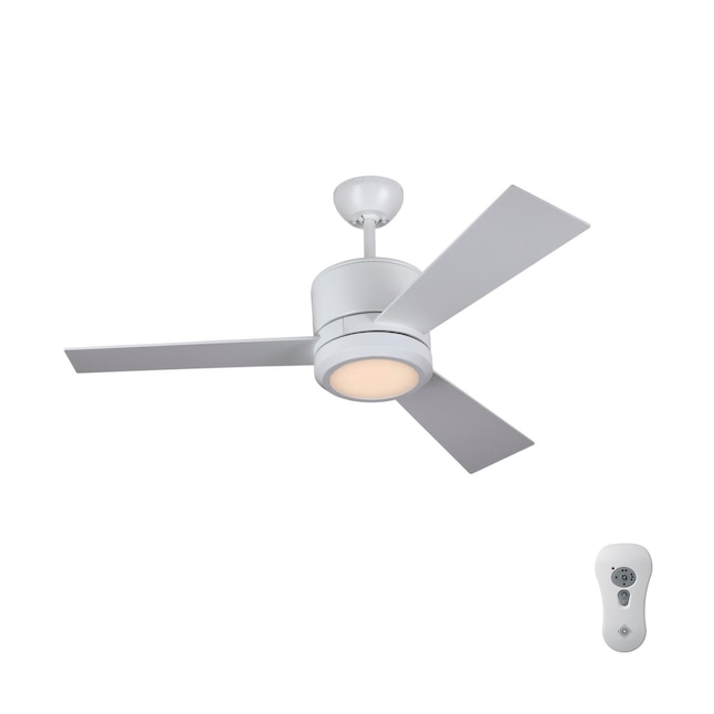 Monte Carlo Vision 42 In Matte White Led Indoor Ceiling Fan With Light Remote 3 Blade The Fans Department At Com - White 42 Inch Ceiling Fan With Light And Remote