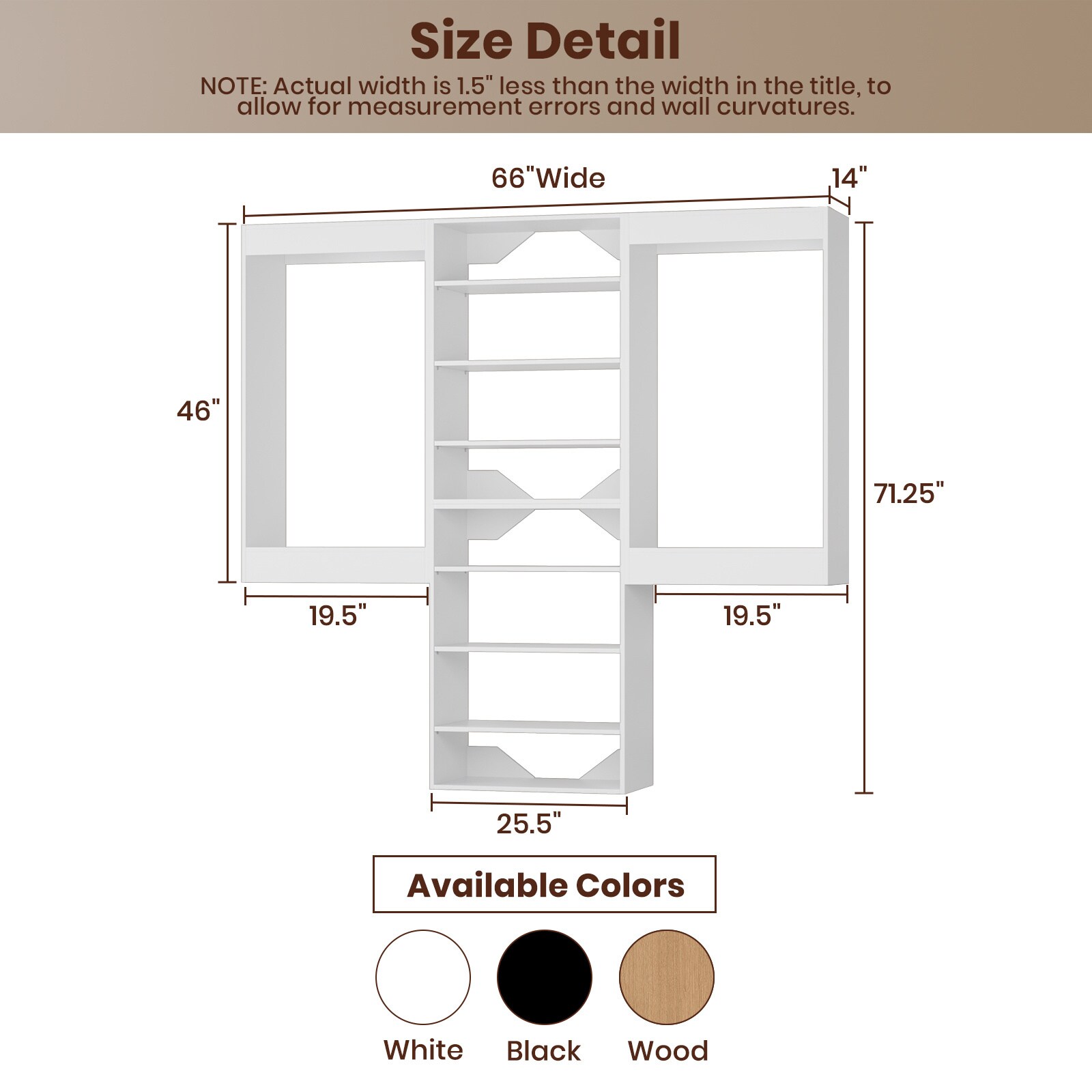 LOVMOR LO-MODEL5-2-ZJL Wood-Closet-Shelves - View #3