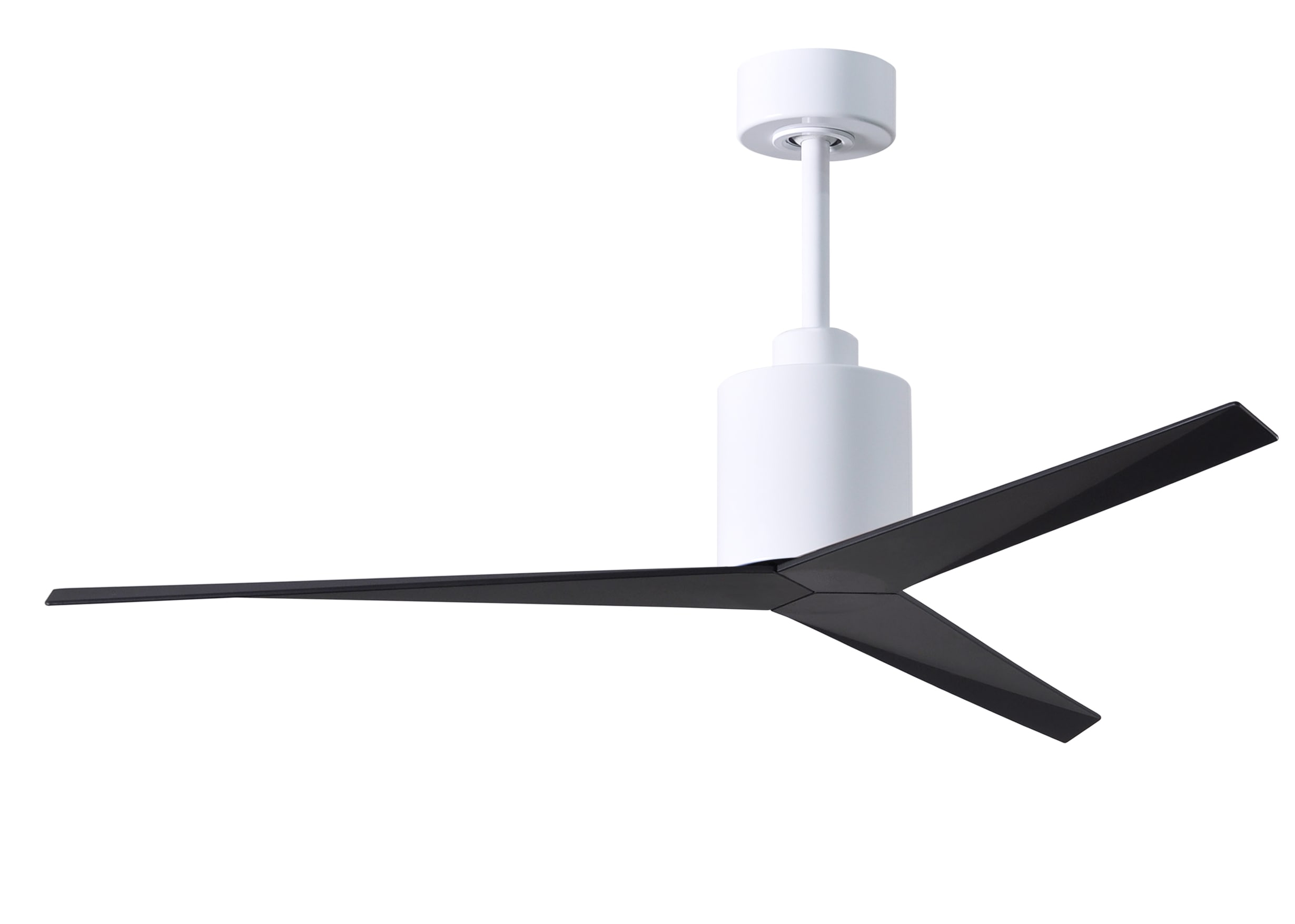 Matthews Fan Company EK-WH-BK Eliza 56-in Outdoor Gloss White with Matte Black Blades Ceiling Fan Without Light - Remote Included ( 3 -Blade )