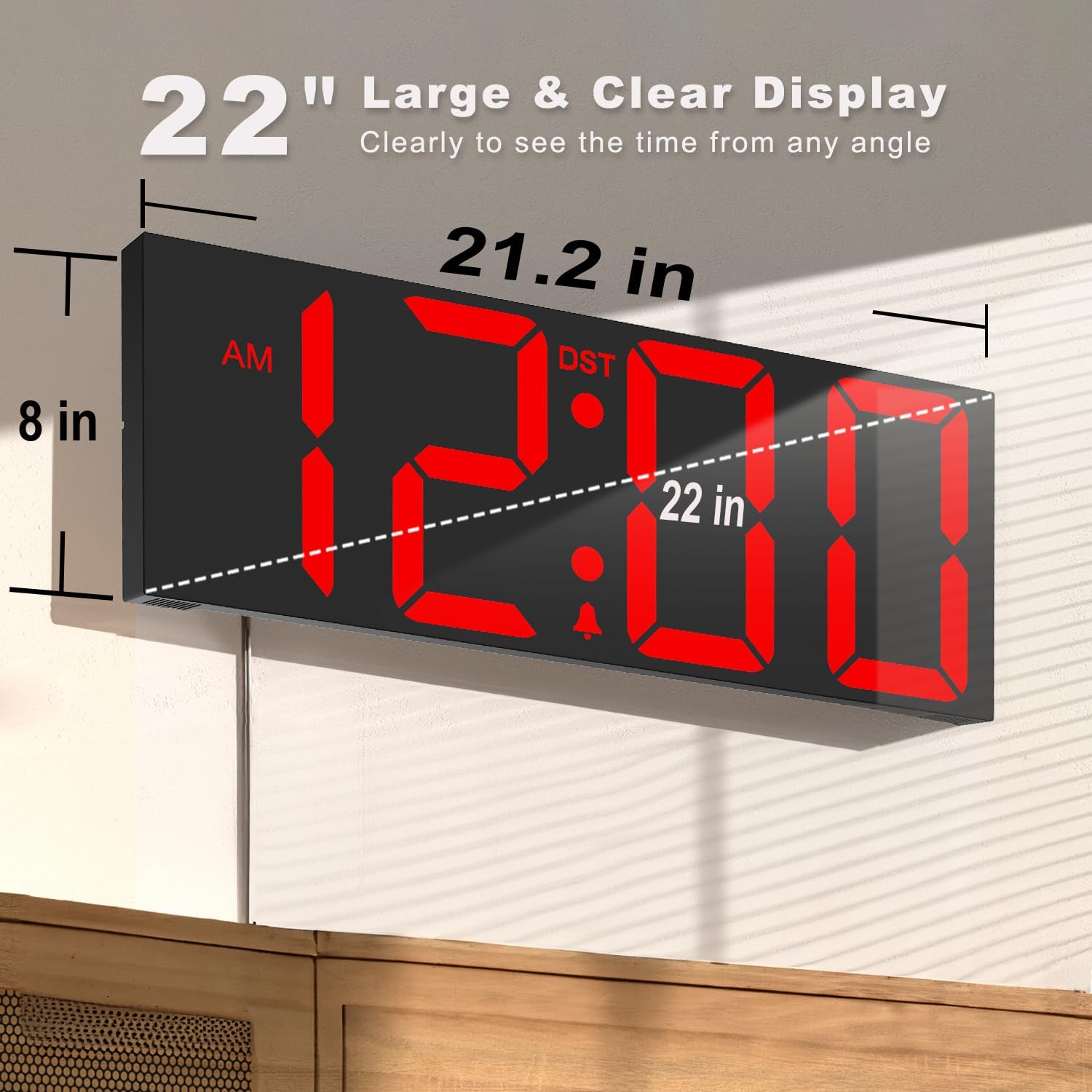 JALL PH08-22-BLA Indoor-Outdoor-Clocks - View #2