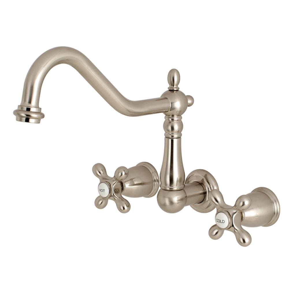 Kingston Brass Restoration Brushed Nickel Double-Hook Wall Mount